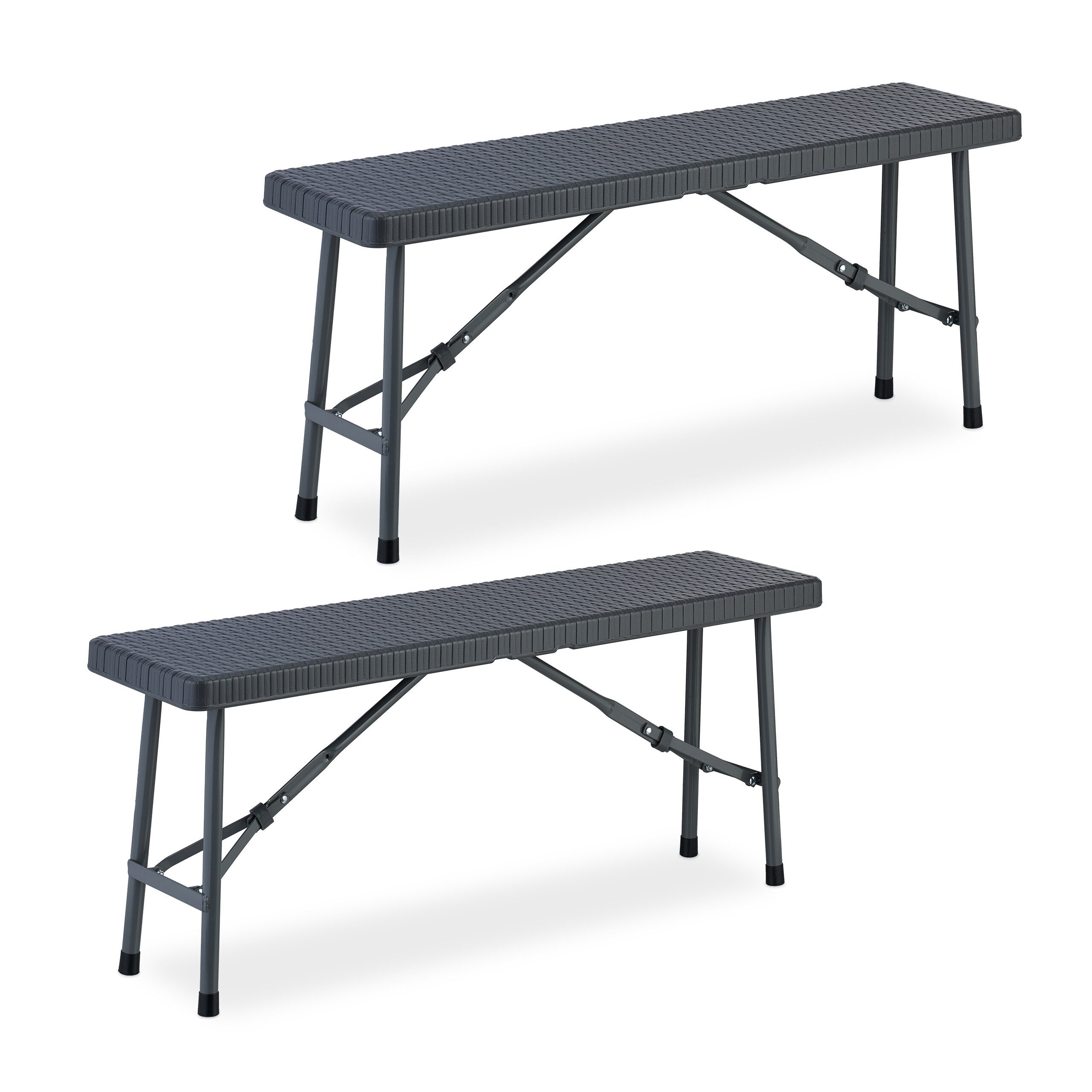 relaxdays Gartenbank 2er Set Bierbank 102 cm (2er Set)