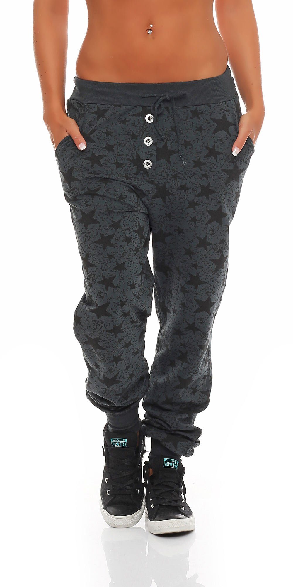 Sweathose malito Damen Sweathose mit Star Print, Baggy zum Tanzen, Jogginghose