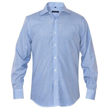 vidaXL Businesshemd Herren Business-Hemd weiß und blau gestreift Gr. S (1-tlg)
