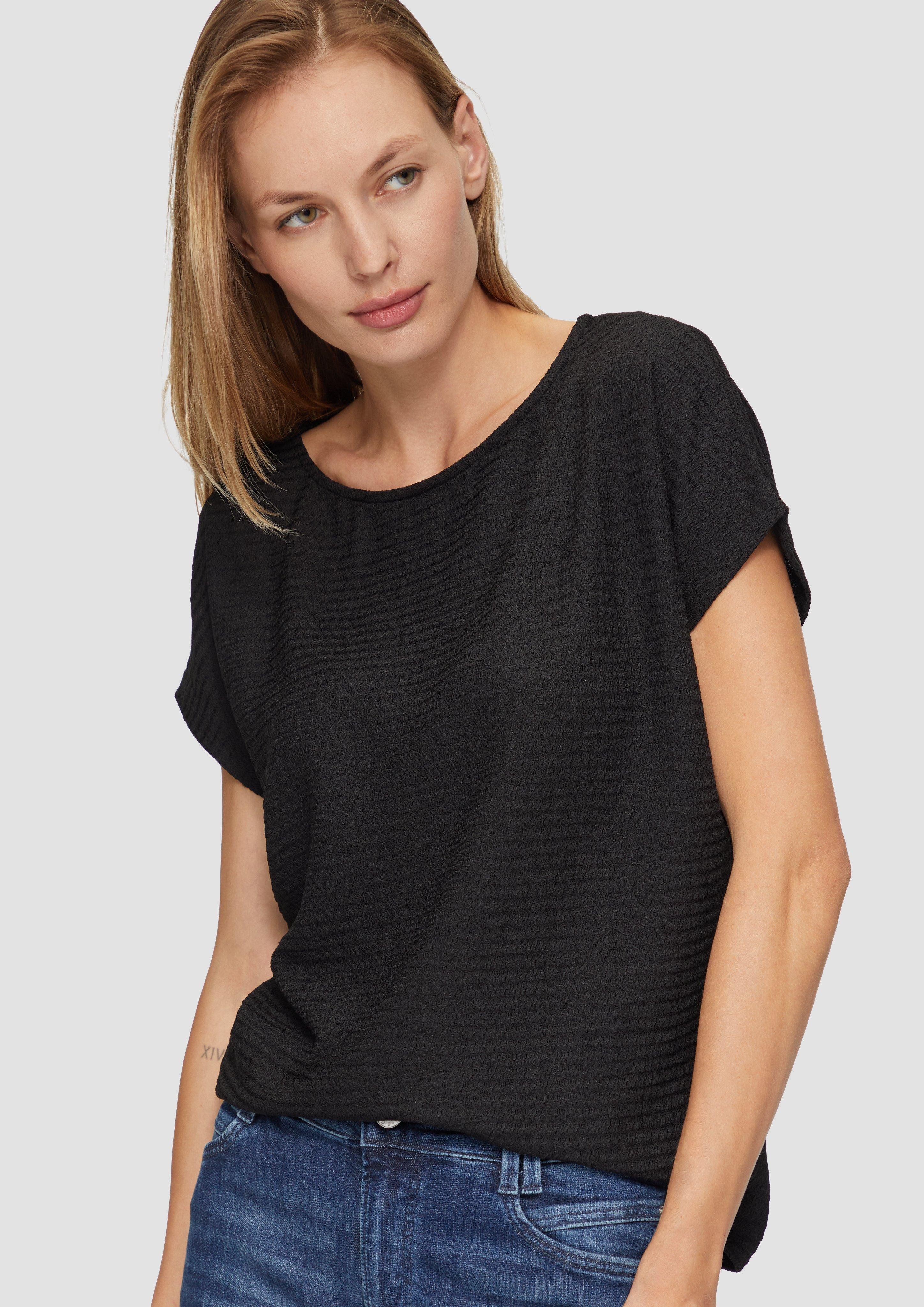 s.Oliver Kurzarmshirt T-Shirt mit Musterstruktur günstig online kaufen