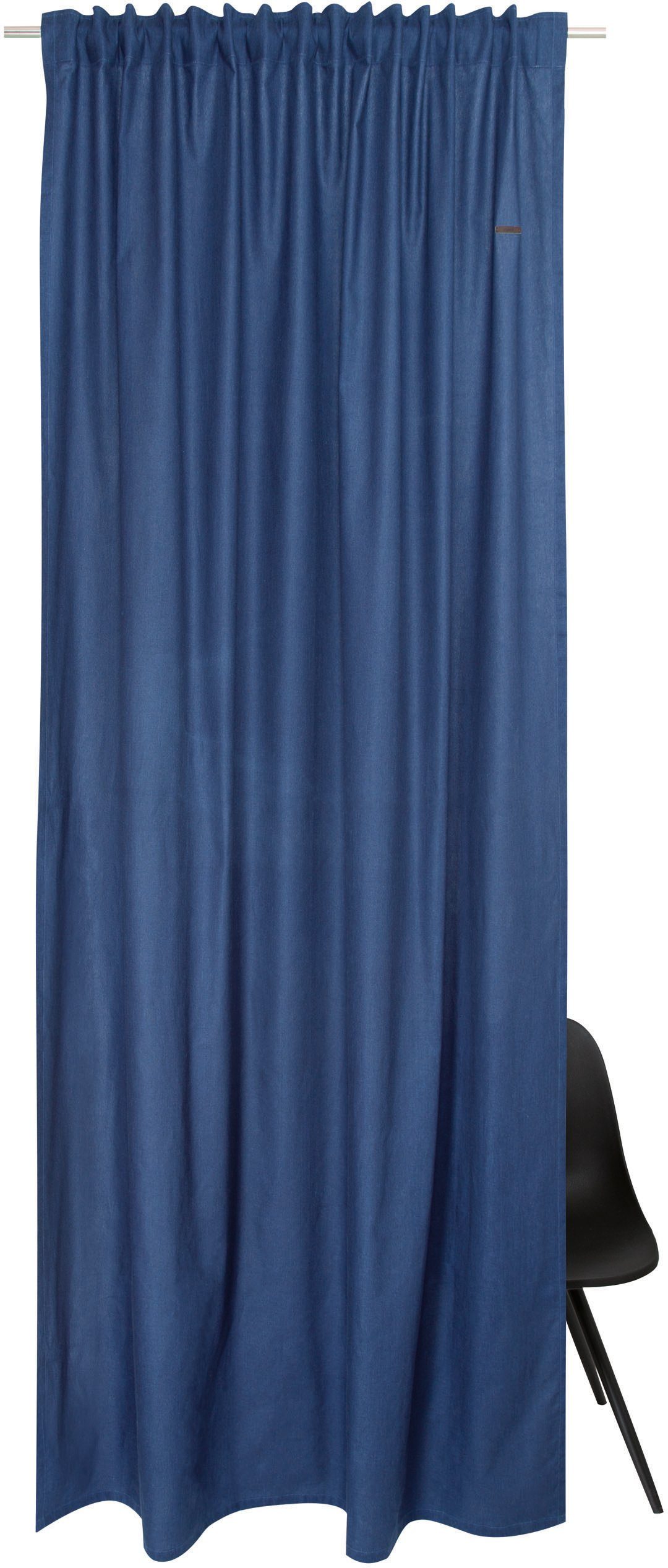 Vorhang Neo, Esprit, verdeckte Schlaufen (1 St), blickdicht, aus nachhaltiger Baumwolle, blickdicht dunkelblau/navy/marine