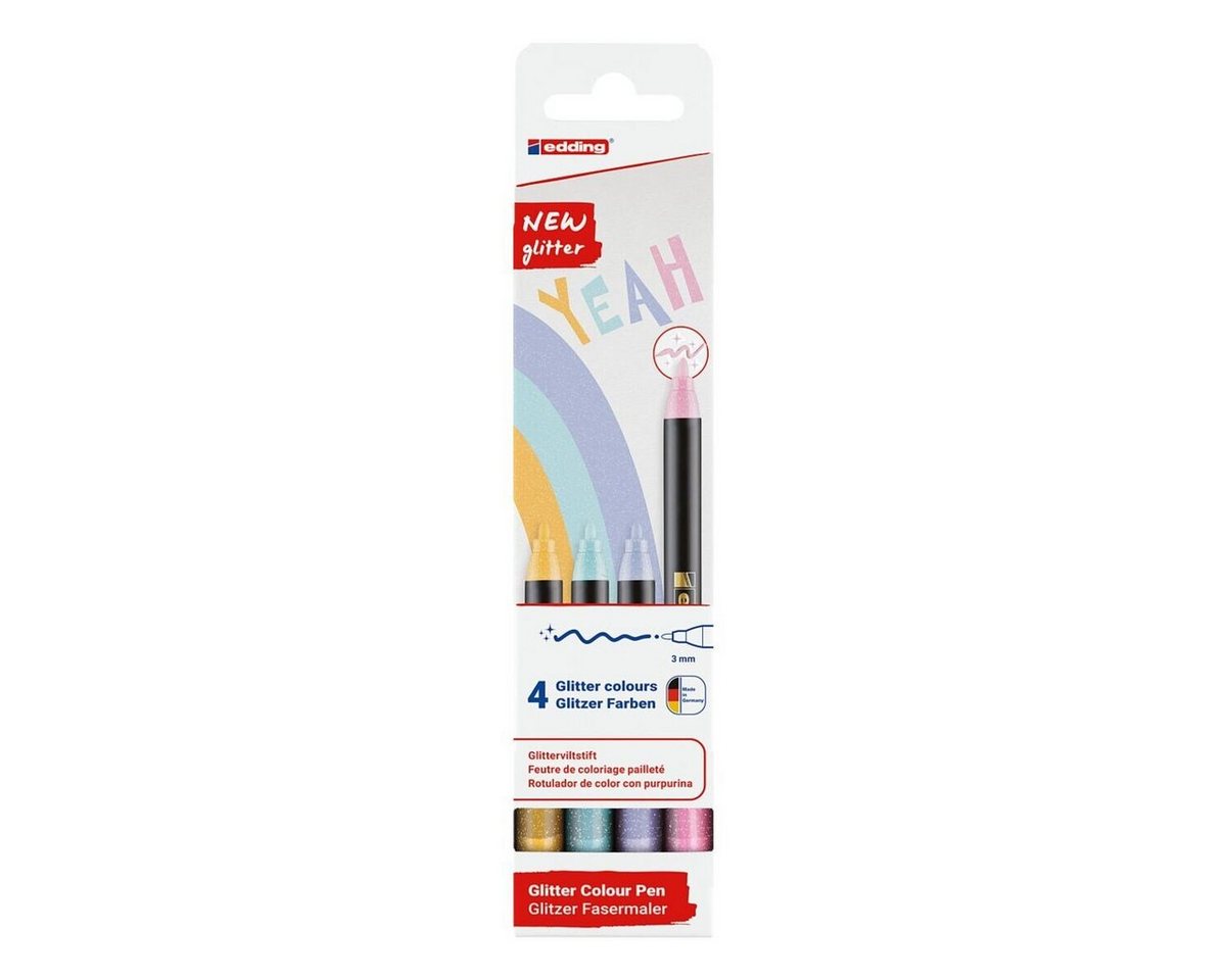 Thumbnail - edding Filzstift 1200 Glitzer, (4-tlg), Tinte mit Glitzereffekt
