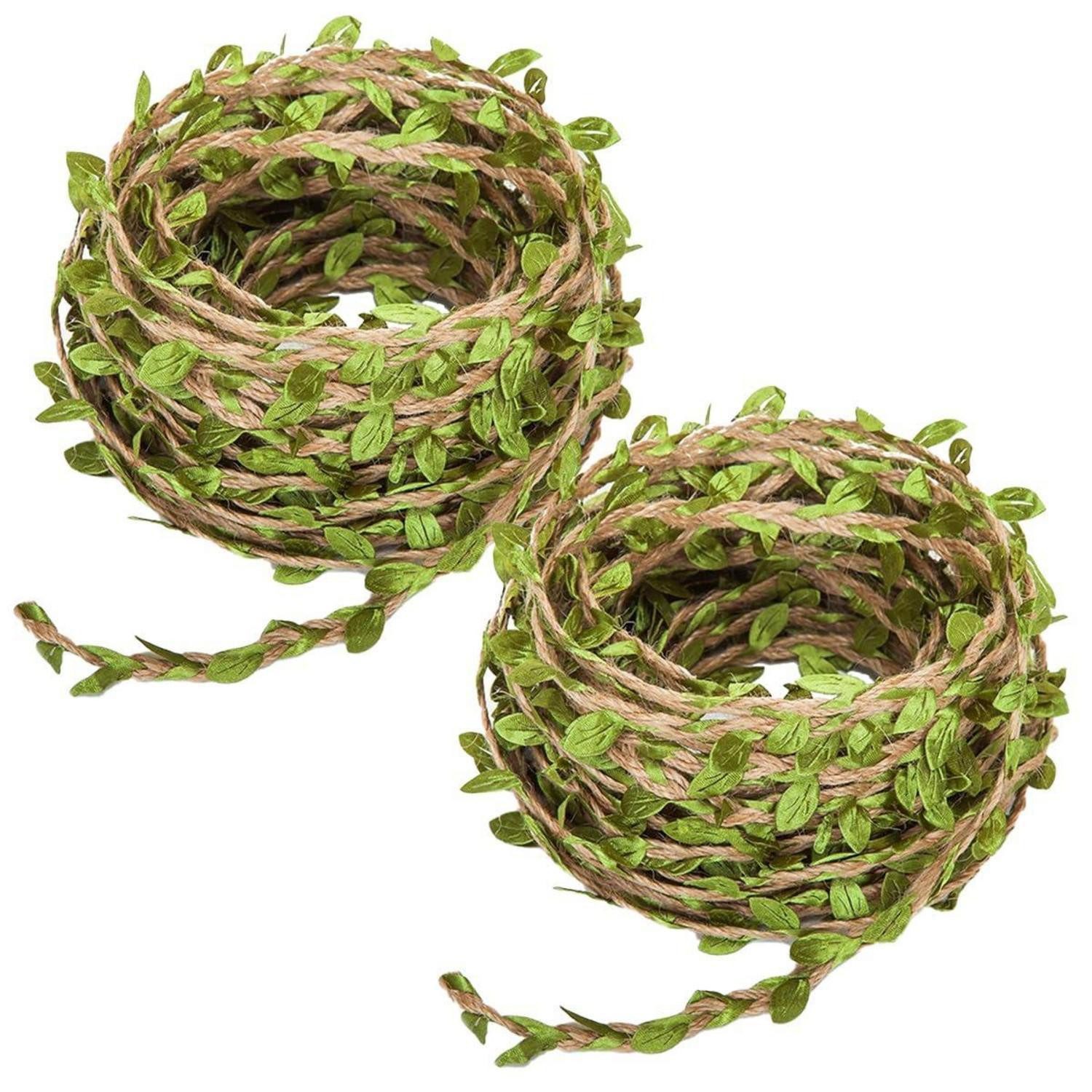 Kunstgirlande Deko-Girlande Jute mit Blättern 2er-Set, LuxusKollektion