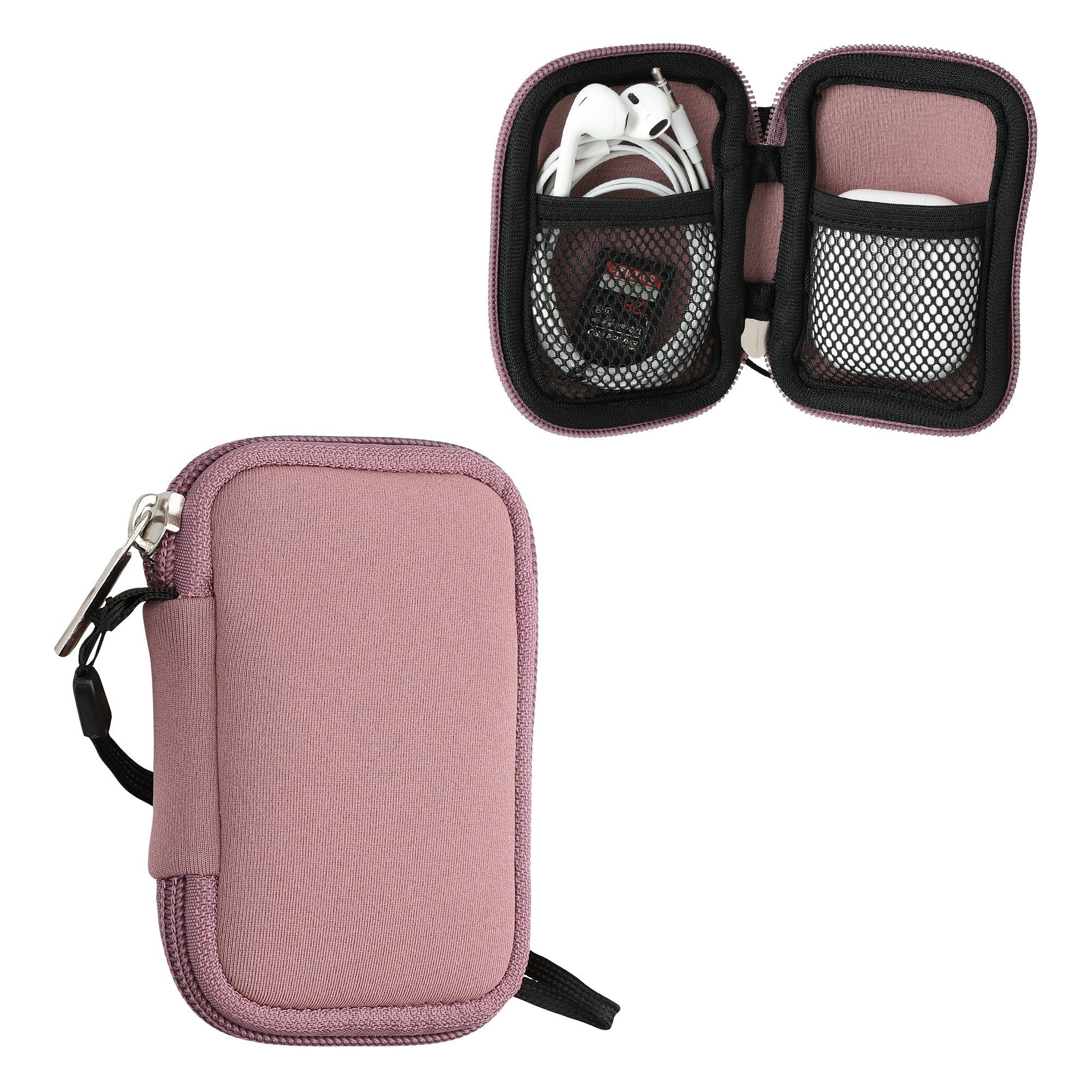 kwmobile Kopfhörer-Schutzhülle In-Ear Kopfhörer Tasche Hülle aus Neopren mit Innentasche für Zubehör, Kleine Aufbewahrungstasche für In Ear Headphones