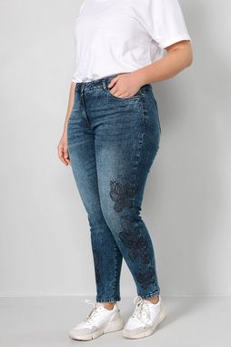Janet & Joyce Regular-fit-Jeans 7/8-Jeans Komfort Fit Stickerei 5-Pocket