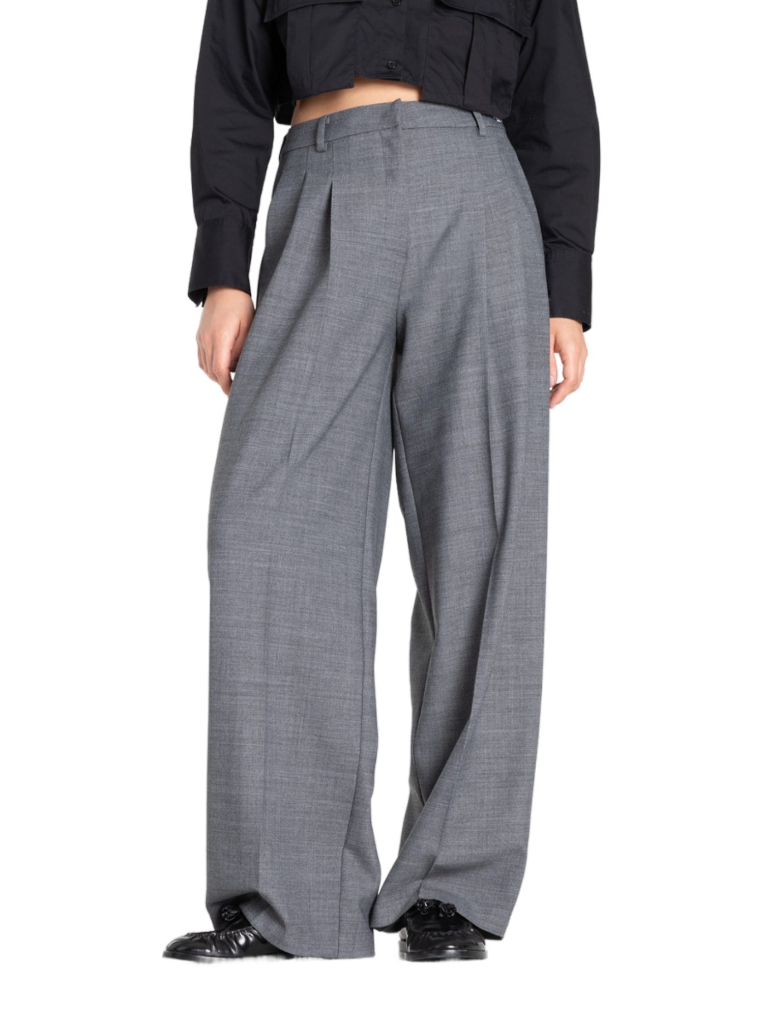 Cambio Stoffhose grau,Casual,Polyester,Unifarben,Wide Leg,Mittel