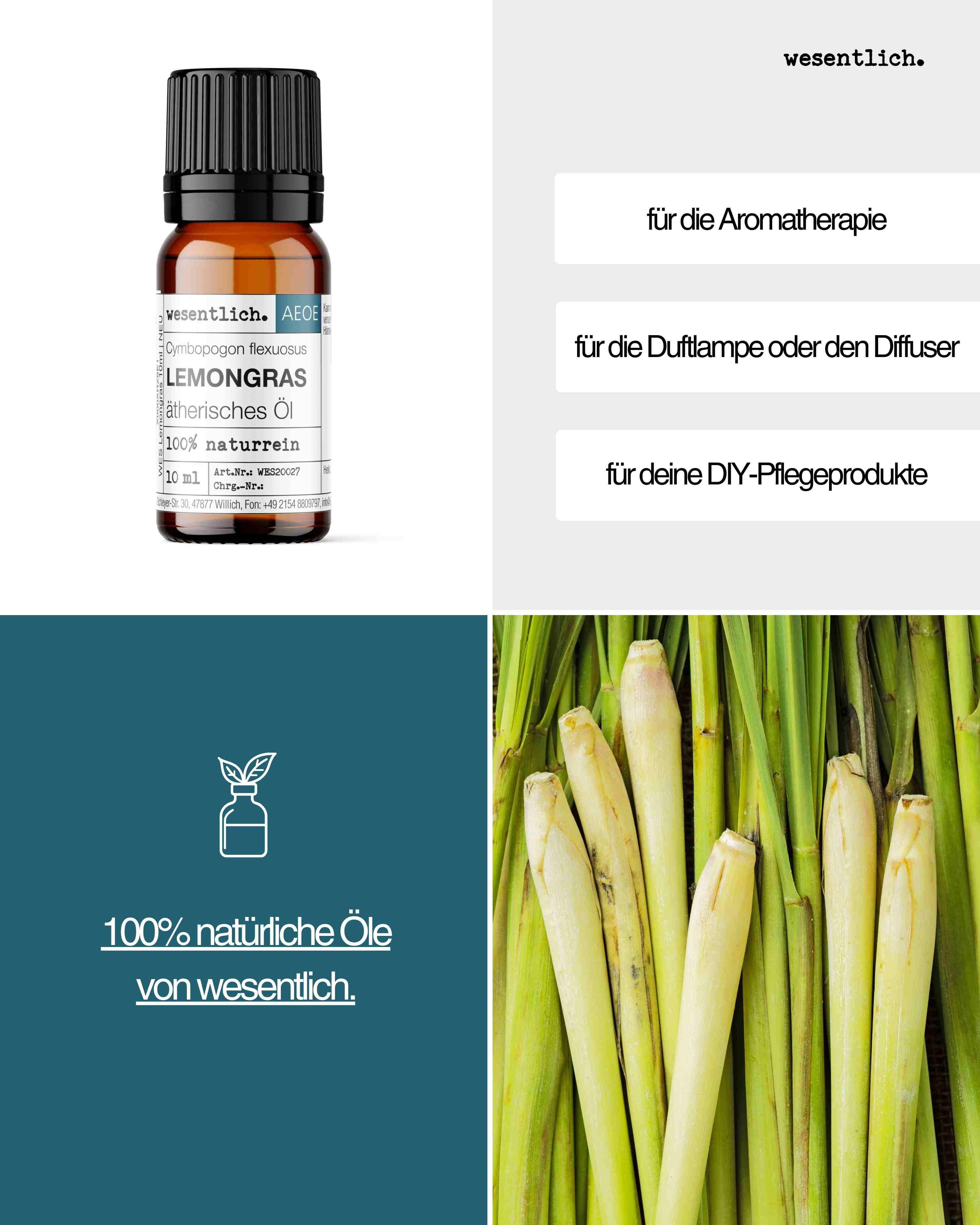 wesentlich. Duftöl Lemongras 10ml - ätherisches Öl