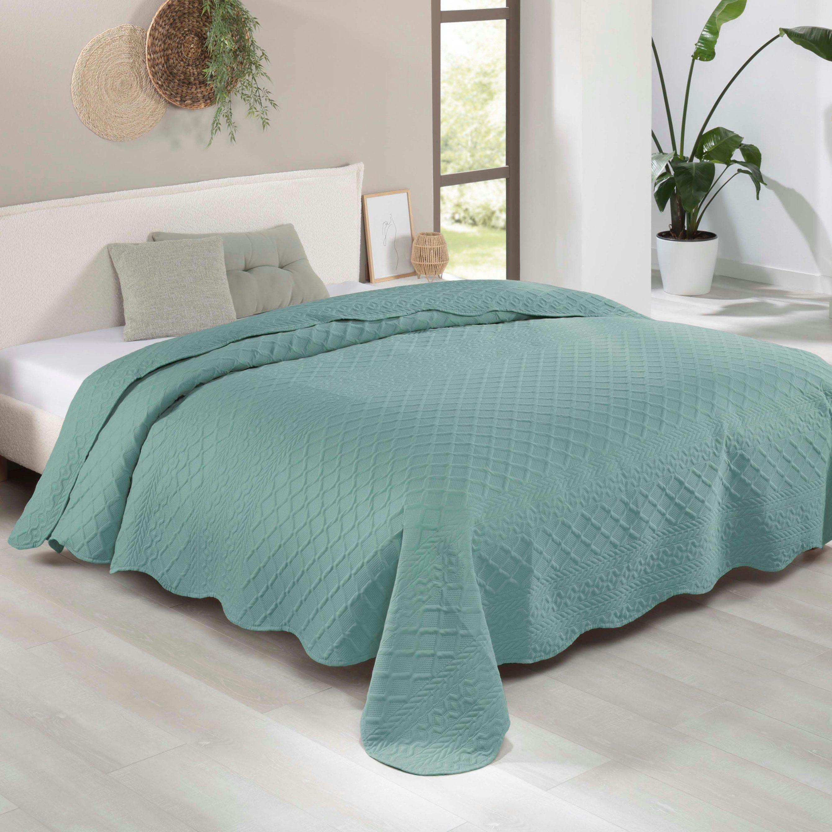 Delindo Lifestyle Tagesdecke Rocco, 3D Steppmuster Struktur, elegant, Bettüberwurf in 220x240 cm