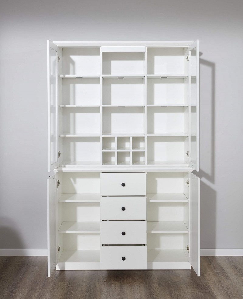 trendteam Vitrine Buffetschrank Anrichte Baxter, weiß, Landhausstil, ohne Beleuchtung