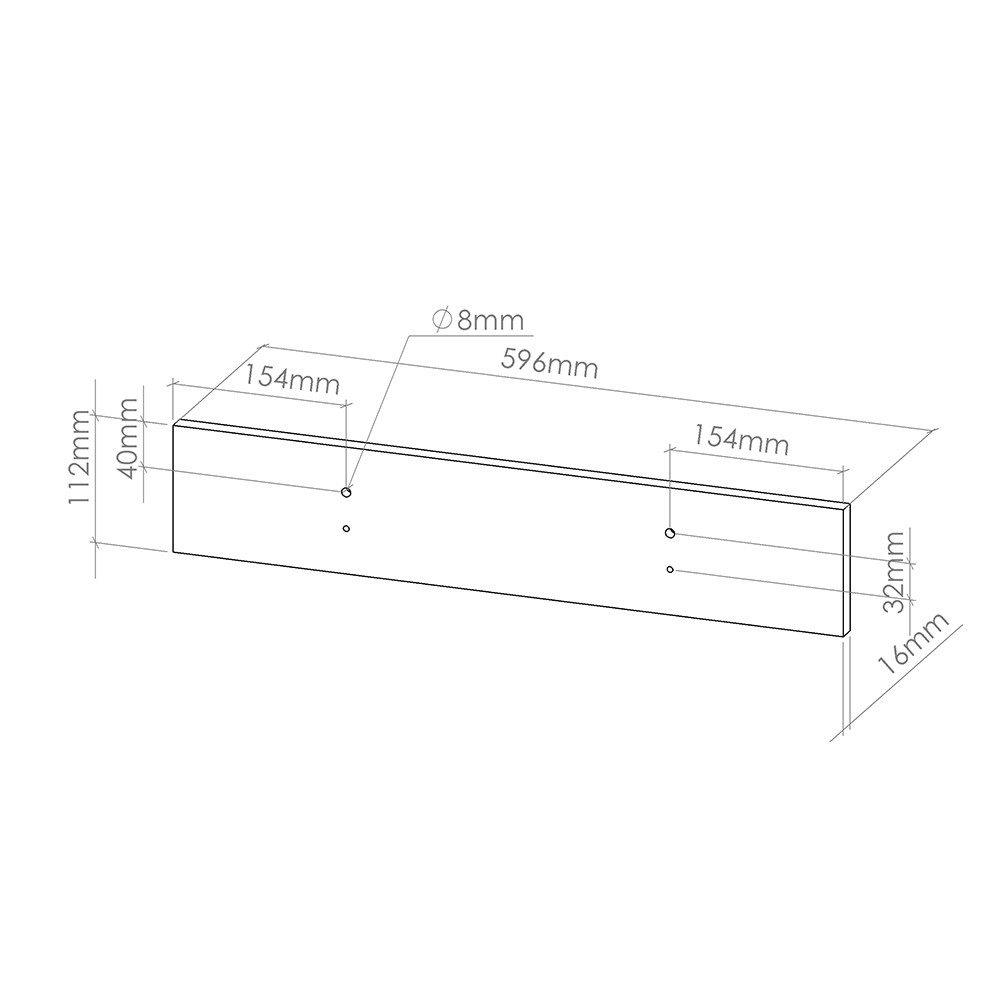 Vicco Unterschrank R-Line, Weiß Hochglanz, 59.6 x 11.2 cm Möbelfront für den Herdum... (1-St)