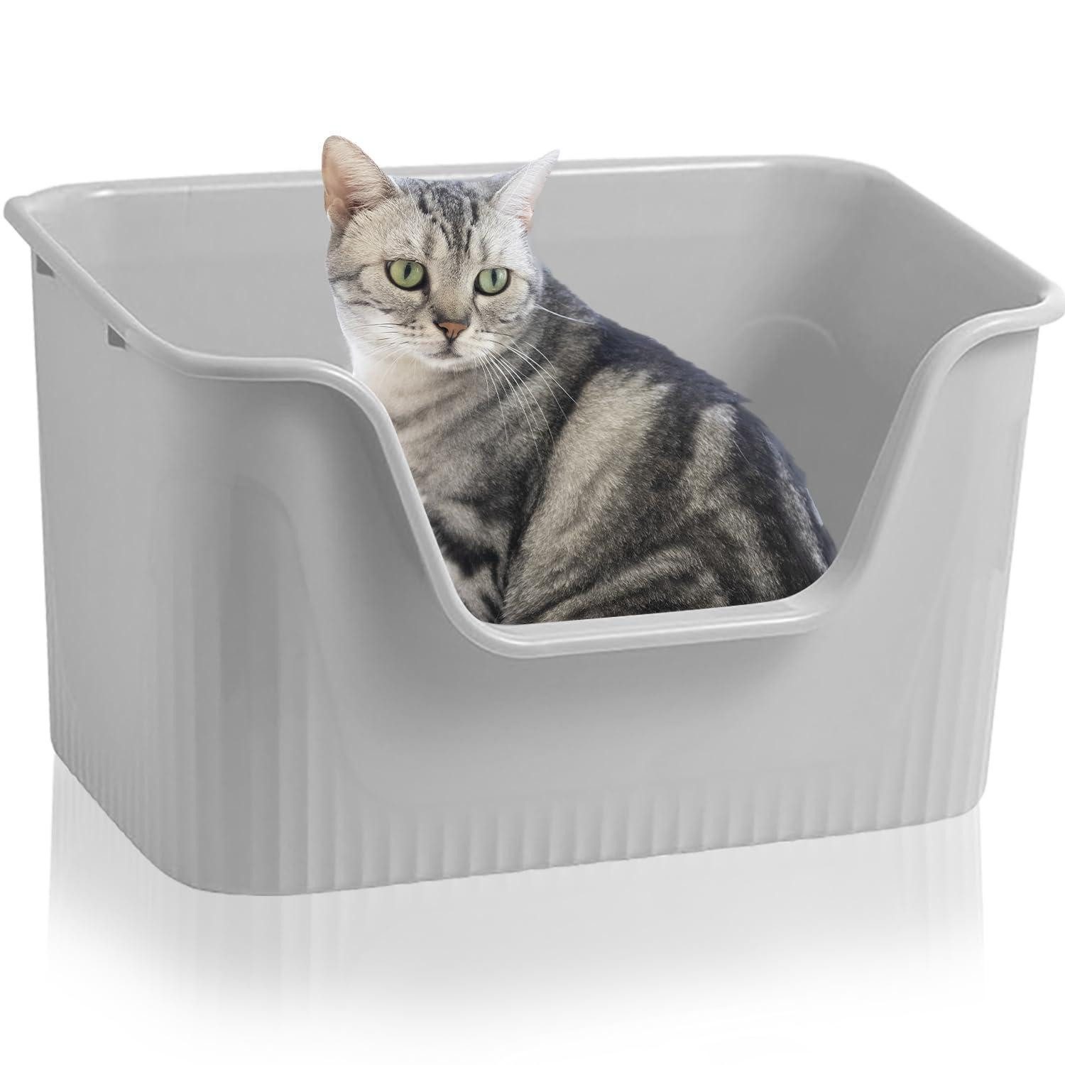 LuxusKollektion Katzentoilette Katzentoilette Hoher Rand Grau Small
