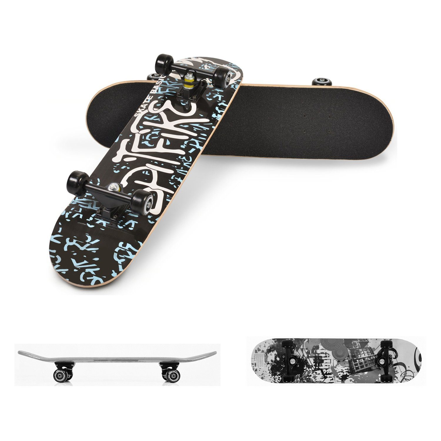 Moni Skateboard Kinder Skateboard Lux 3006, ABEC-5 Lager 85A-PU-Räder Deckgröße 79 x 21 cm