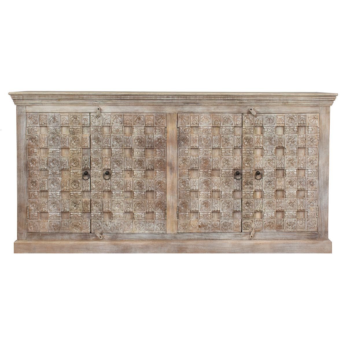 Oriental Galerie Unterschrank Braun Braunwash Sideboard Kiran Indien 180 cm
