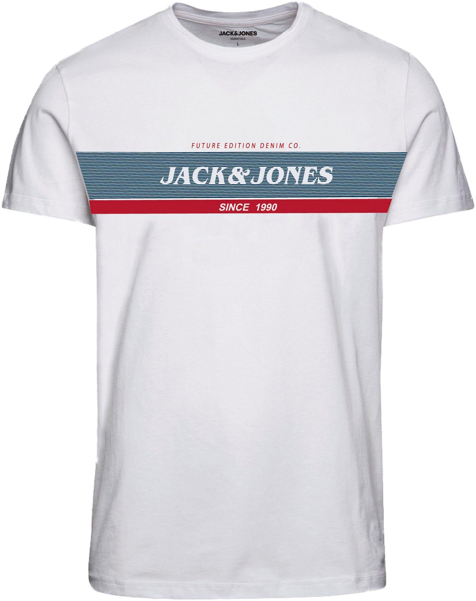 Jack Jones SS Junior JNR JJALEX CREW NECK & Rundhalsshirt TEE white