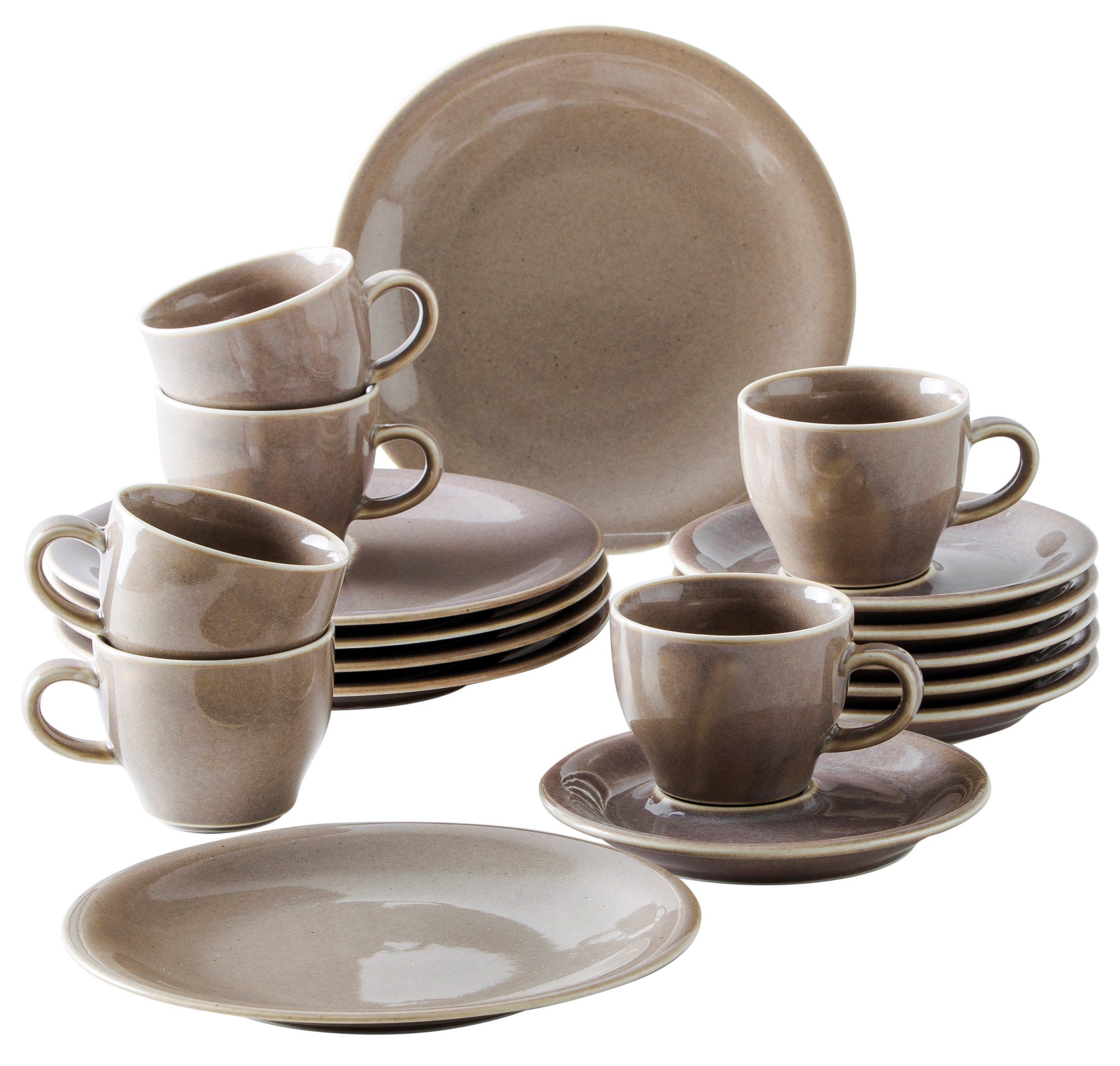 KAHLA Geschirr-Set Homestyle, 18 tlg (18-tlg), 6 Personen, Porzellan, Handglasiert, Made in Germany
