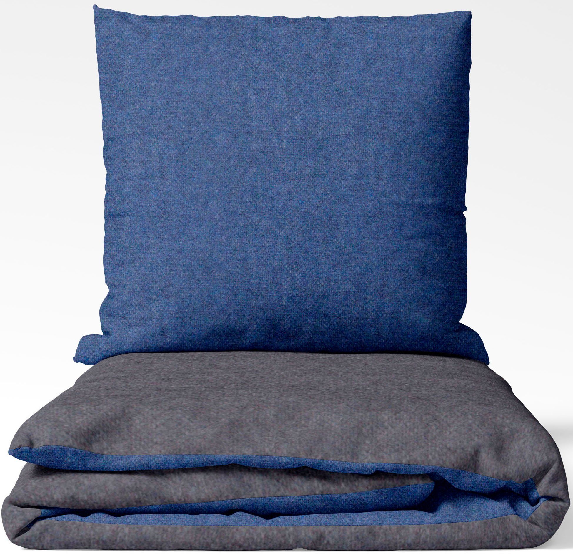 SETEX Wendebettwäsche Feinbiber, Biber, 2 teilig, mit Wendefunktion