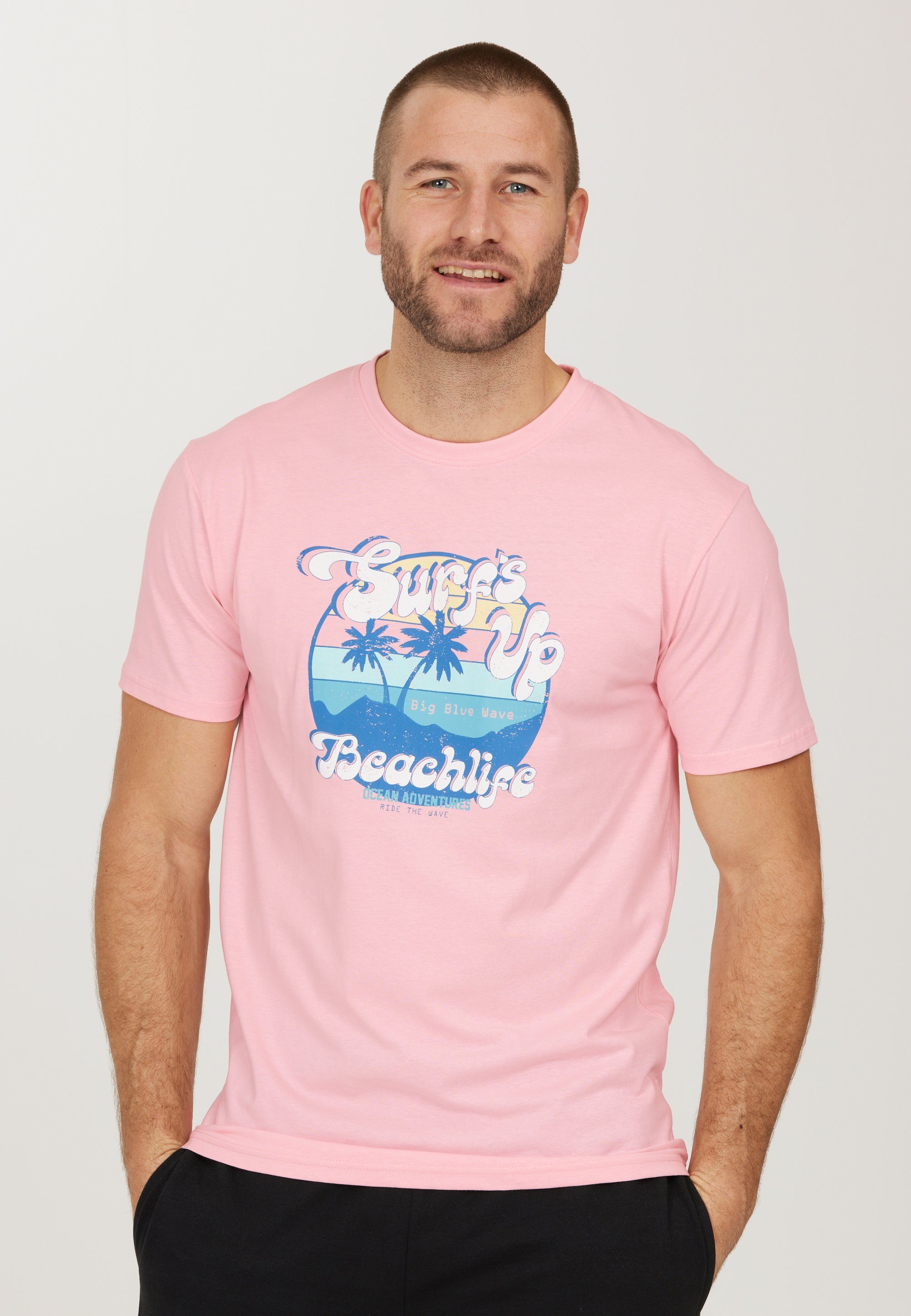 CRUZ T-Shirt Beachlife im sommerlichen Design mit atmungsaktiver Qualität rosa