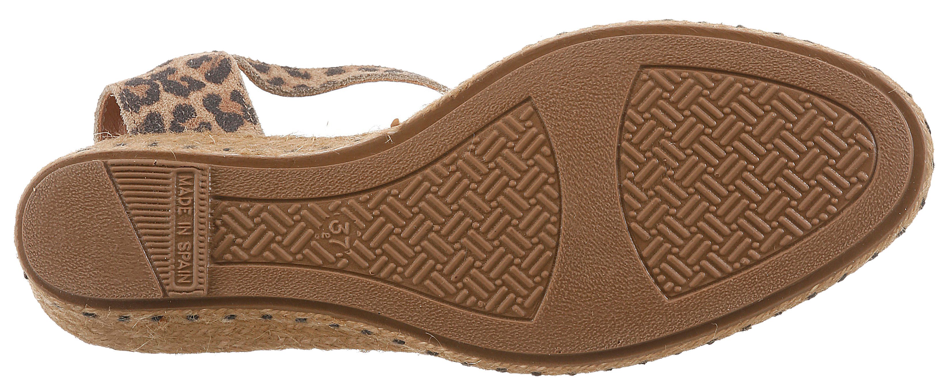 VERBENAS MALENA LEO Slingpumps Keilsandalette, Sommerschuh, Urlaubsschuh im Leo-Look