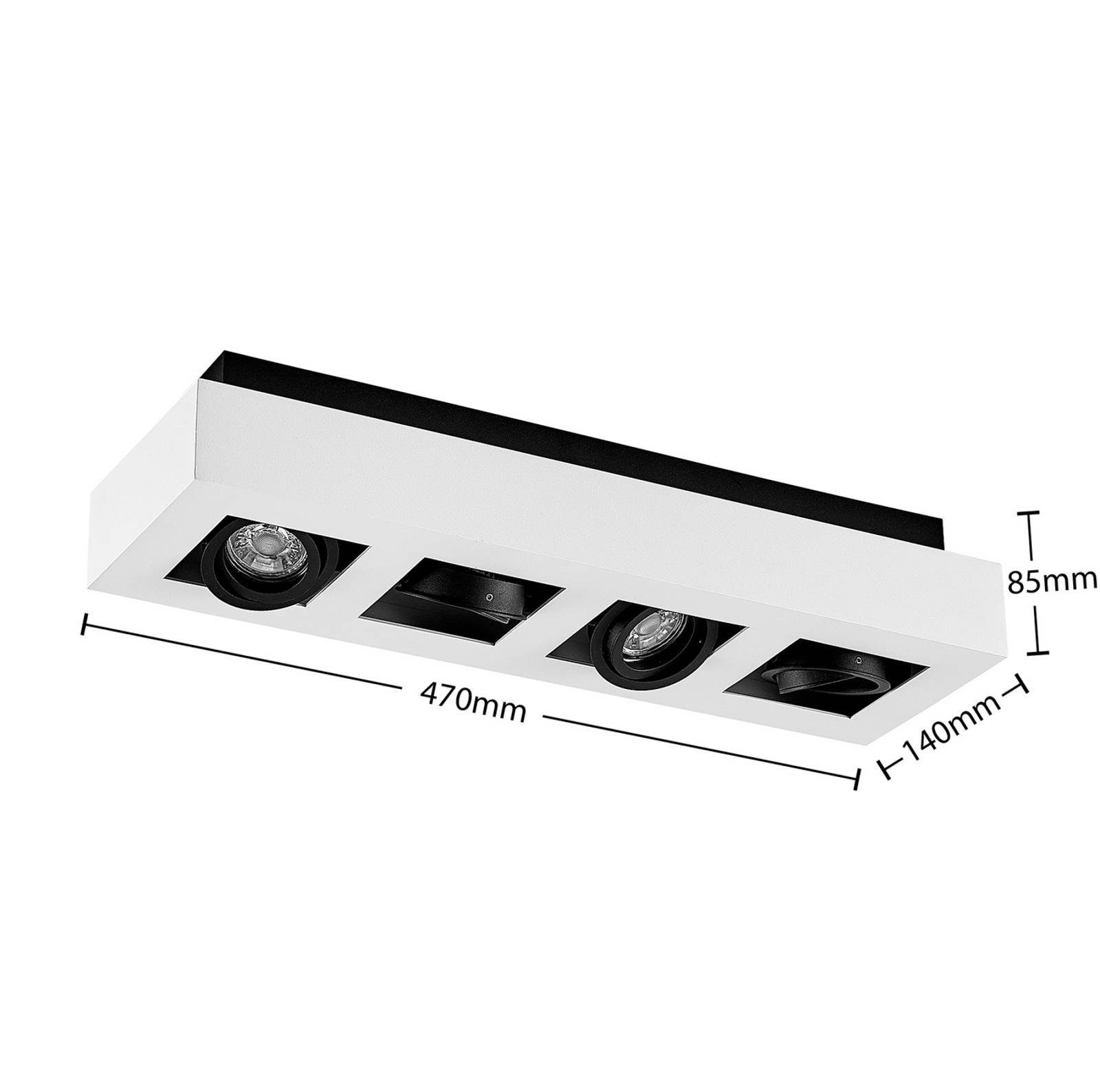 Arcchio Deckenstrahler Vince, Metall, Weiß IP20, 4 x 10 W LED
