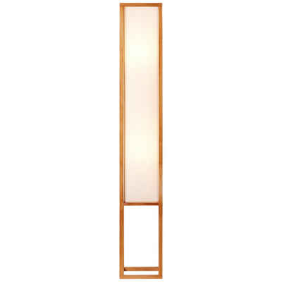 Lightbox Stehlampe, ohne Leuchtmittel, dekorative Stehlampe mit Holz/Stoff Akzenten, 120 cm Höhe, 2 x E27