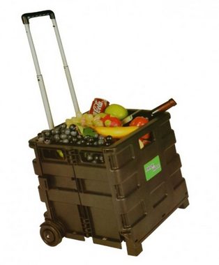BURI Einkaufstrolley Klappbare Rollbox Einkaufskorb Kofferraumbox Aufbewahrungsbox Rollenbo