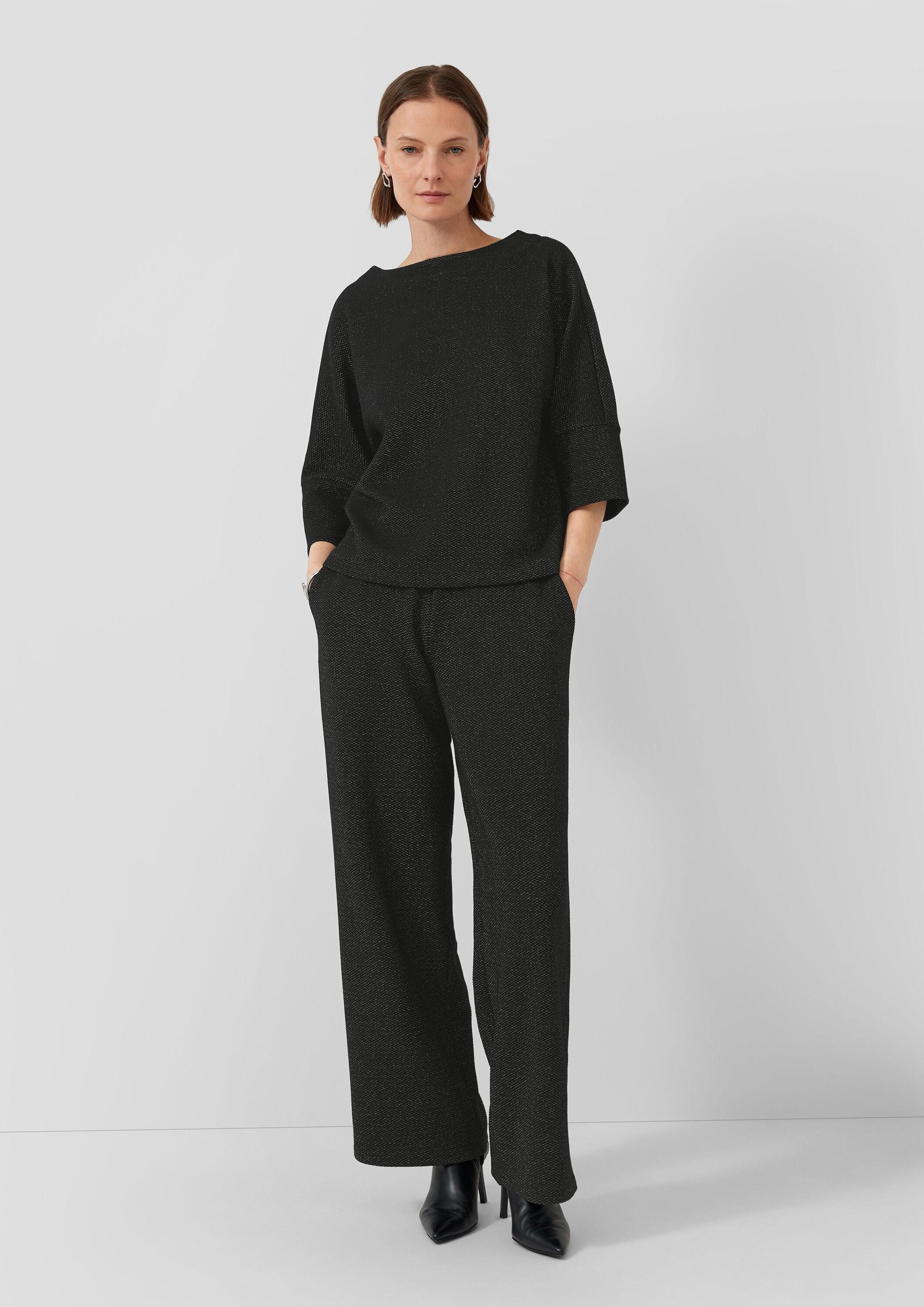 s.Oliver Chinos Hose Jacquard-Hose mit Glitzergarn und Elastikbund