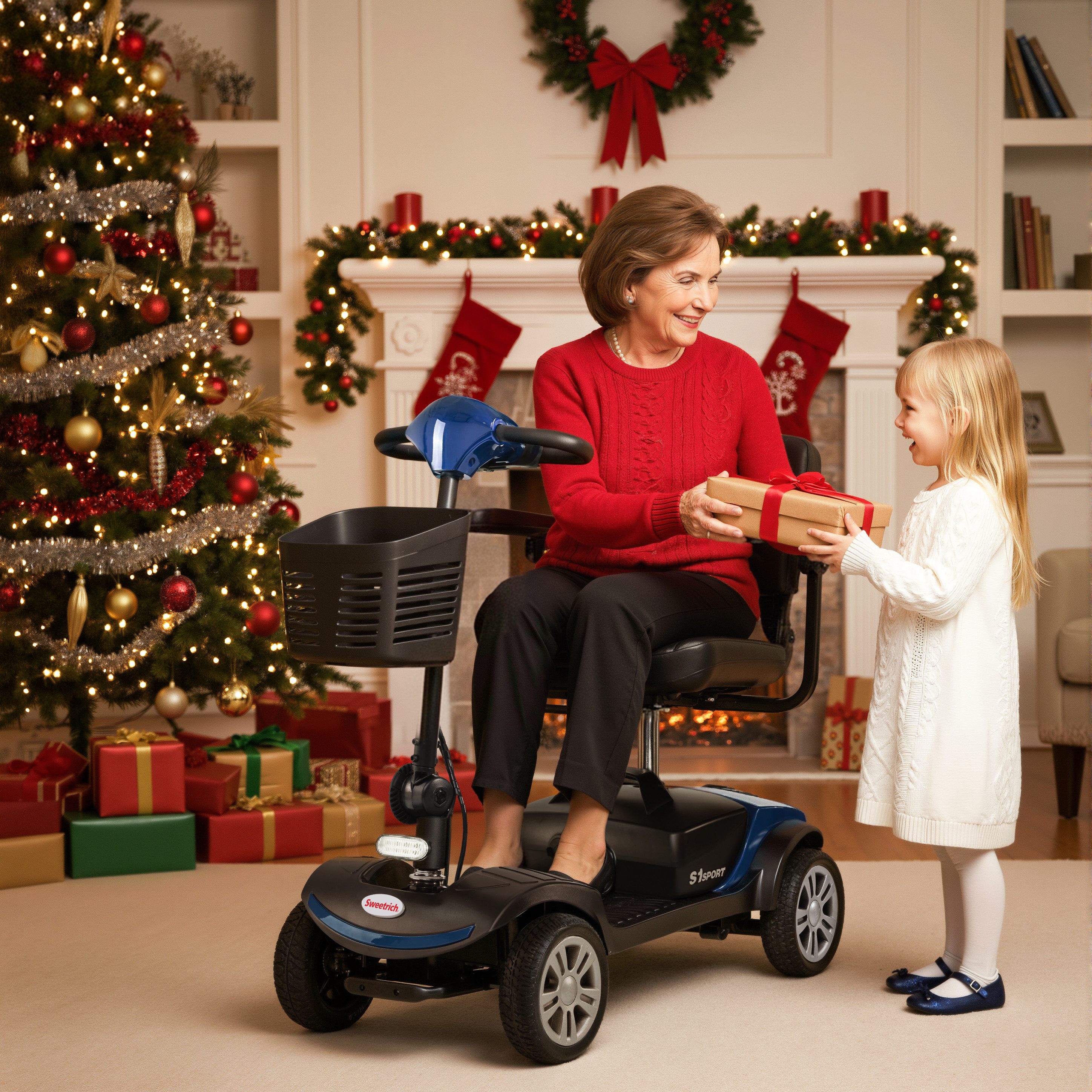 Vankel Elektromobil S1 Sport kompakte senioren+elektromobil seniorenmobil, 250 W, manuelles Schieben faltbar Tragegriff maximale Steigung 8 Grad