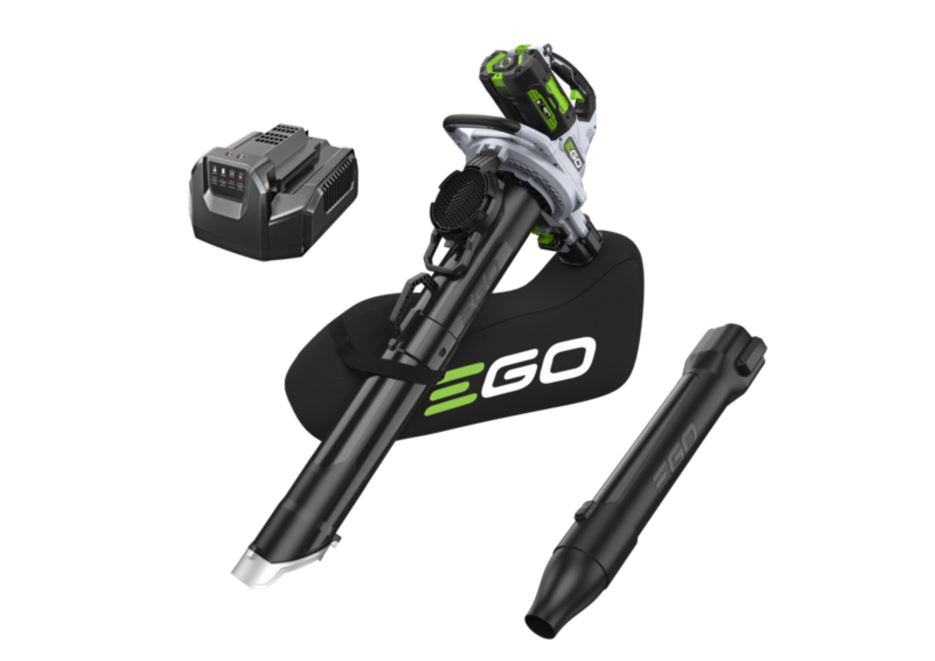 EGO Europe Akku-Laubsauger EGO Laubsauger 3 in 1 Laubbläser mit 5.0 Ah Akku und Ladegerät LV5004E