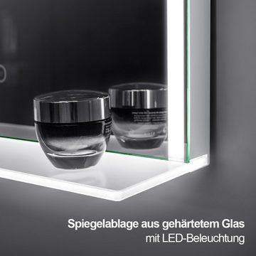 EMKE Badspiegel »Badspiegel mit Beleuchtung, Badezimmerspiegel Wandspiegel Badespiegel«, mit Ablage und Beschlagfrei 70-80cm