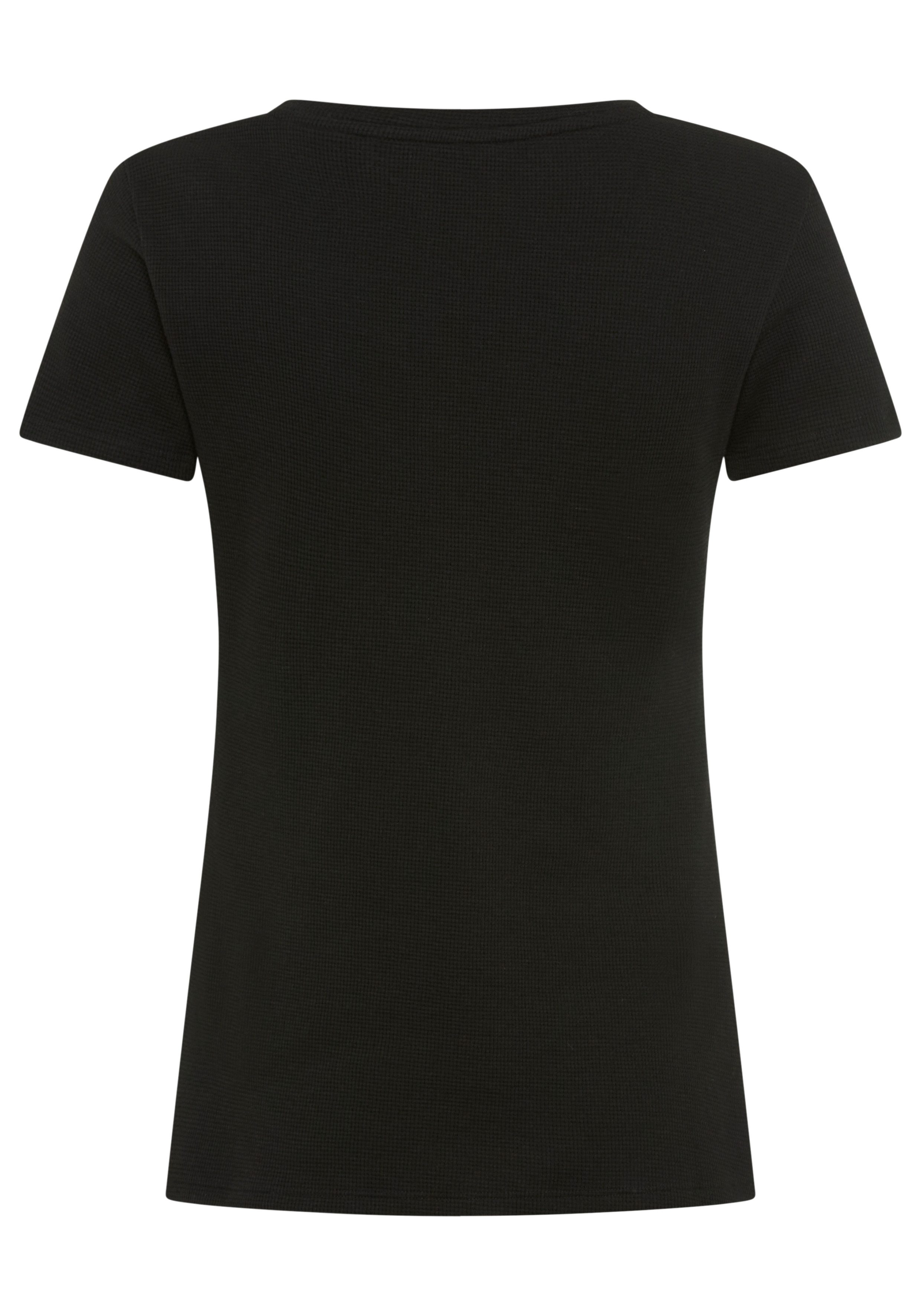 BOSS T-Shirt Rundhalsausschnitt, Waffelstruktur