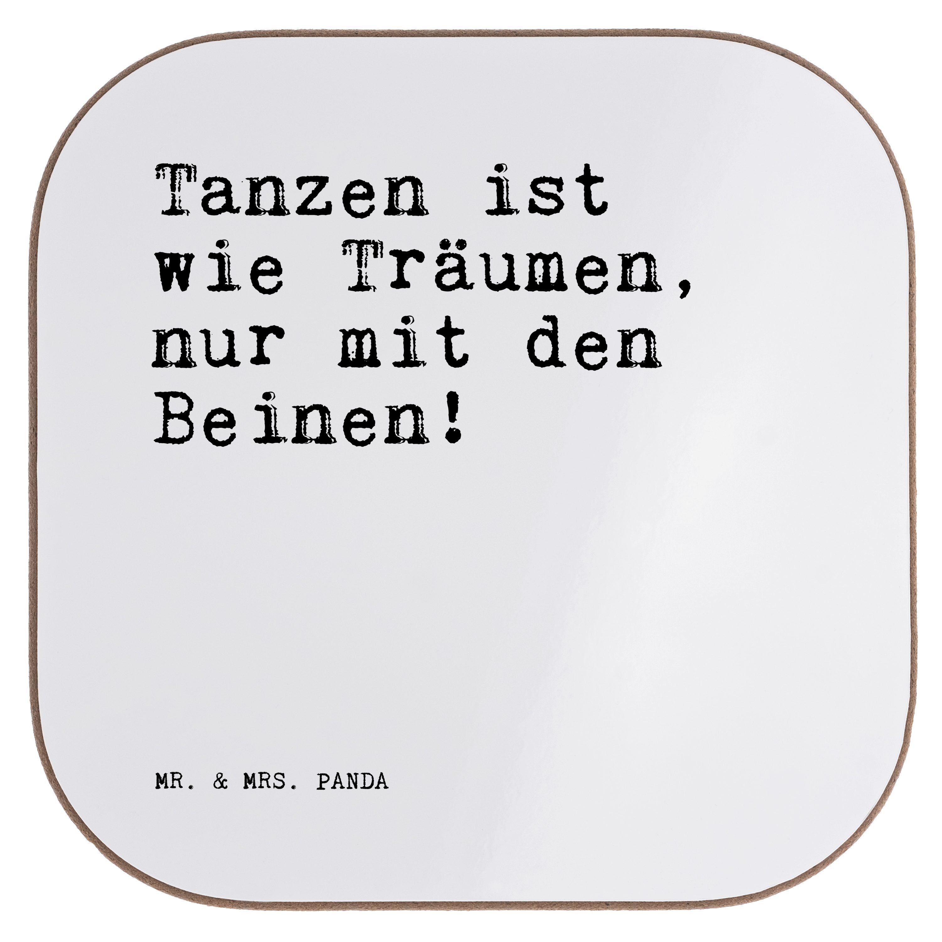 Mr. & Mrs. Panda Getränkeuntersetzer Tanzen ist wie Träumen,... Weiß