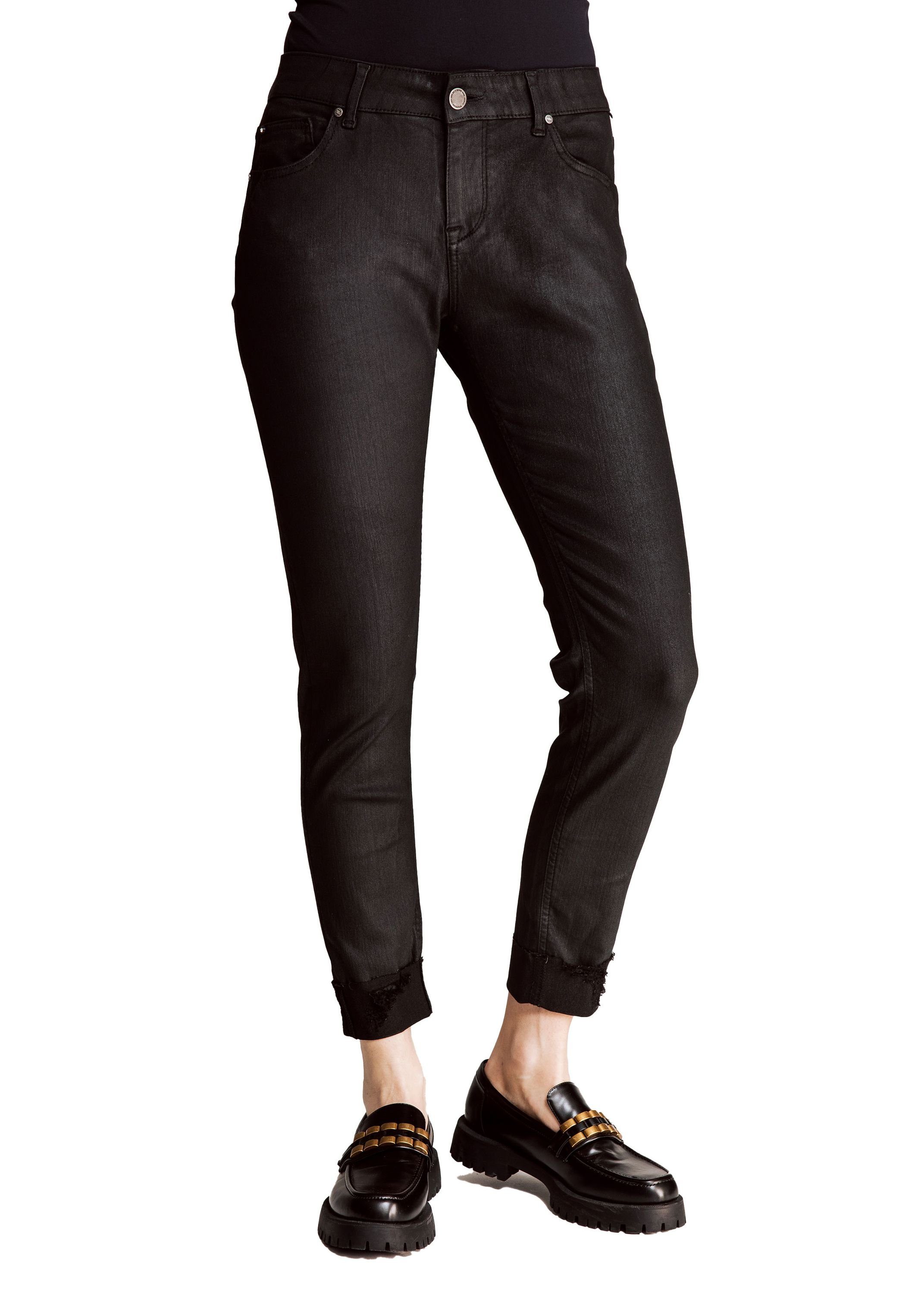 Zhrill Schlaghose Skinny Jeans NOVA Black (0-tlg) angenehmer Tragekomfort