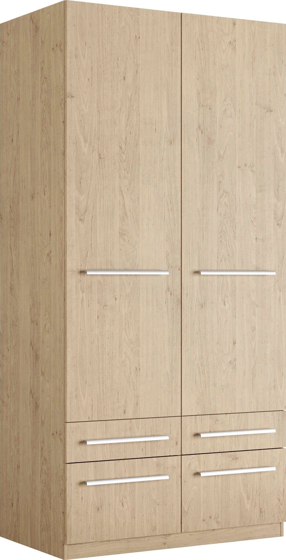 priess Kleiderschrank Schrank Garderobe Wäscheschrank Barcelona in 5 Breiten viel Stauraum, geräumige Schubkästen, mit Spiegel, MADE IN GERMANY
