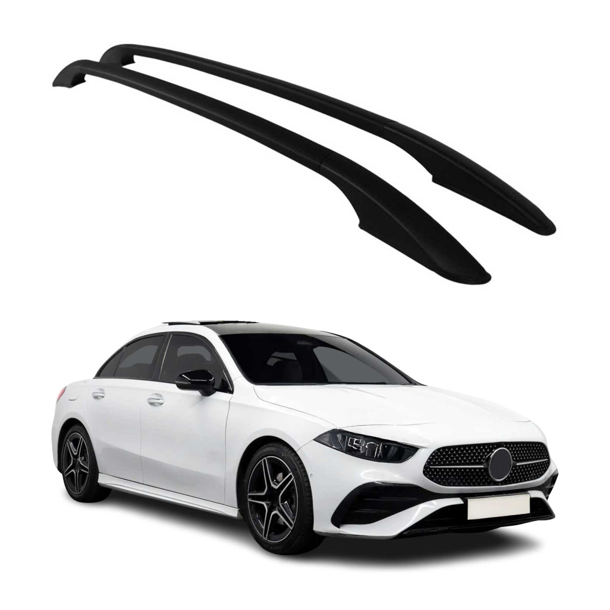 OMAC Dachträger Alu Dachreling für Mercedes A Klasse W177 2018-2025 Schwarz (2-St), Rostbeständig, Einfache Montage, Korrosionsbeständig