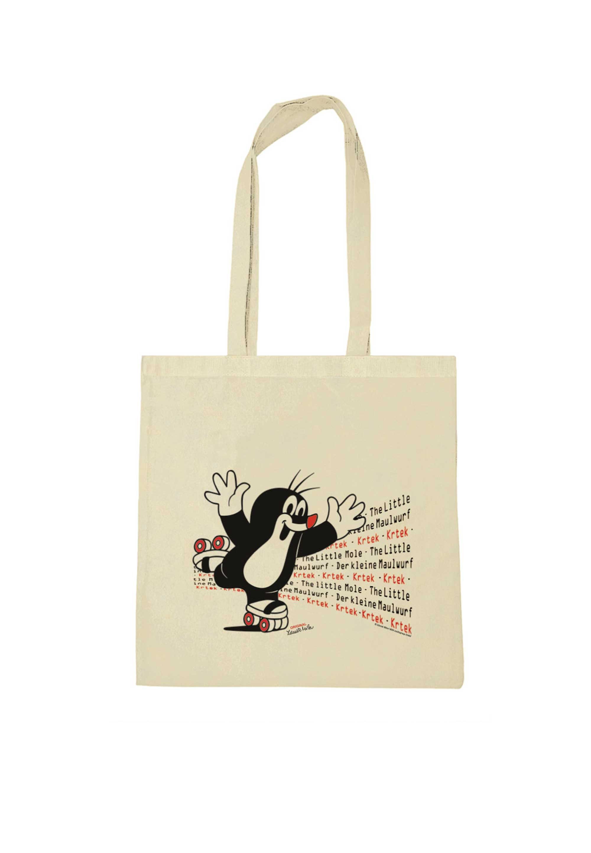 LOGOSHIRT Henkeltasche Der kleine Maulwurf - Rollschuhe, mit coolem Motiv