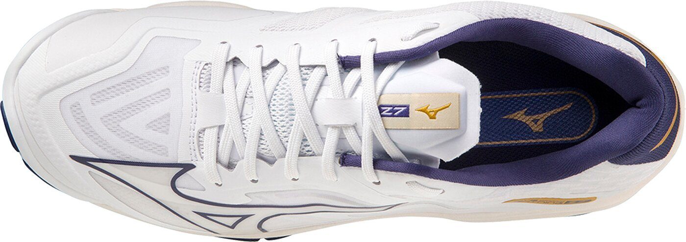 Mizuno WAVE LIGHTNING Z7(U) 43 White/BlueRibbon/MP Gold Indoorschuh