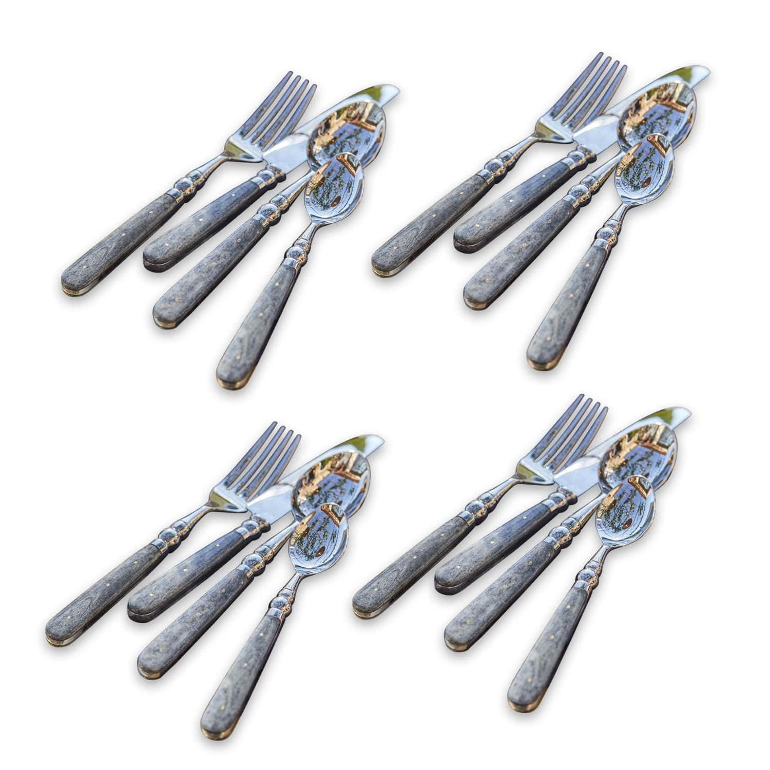Mirabeau Besteck-Set Besteck Bigeste silber/grau, Wasserbüffelhorn, Edelstahl