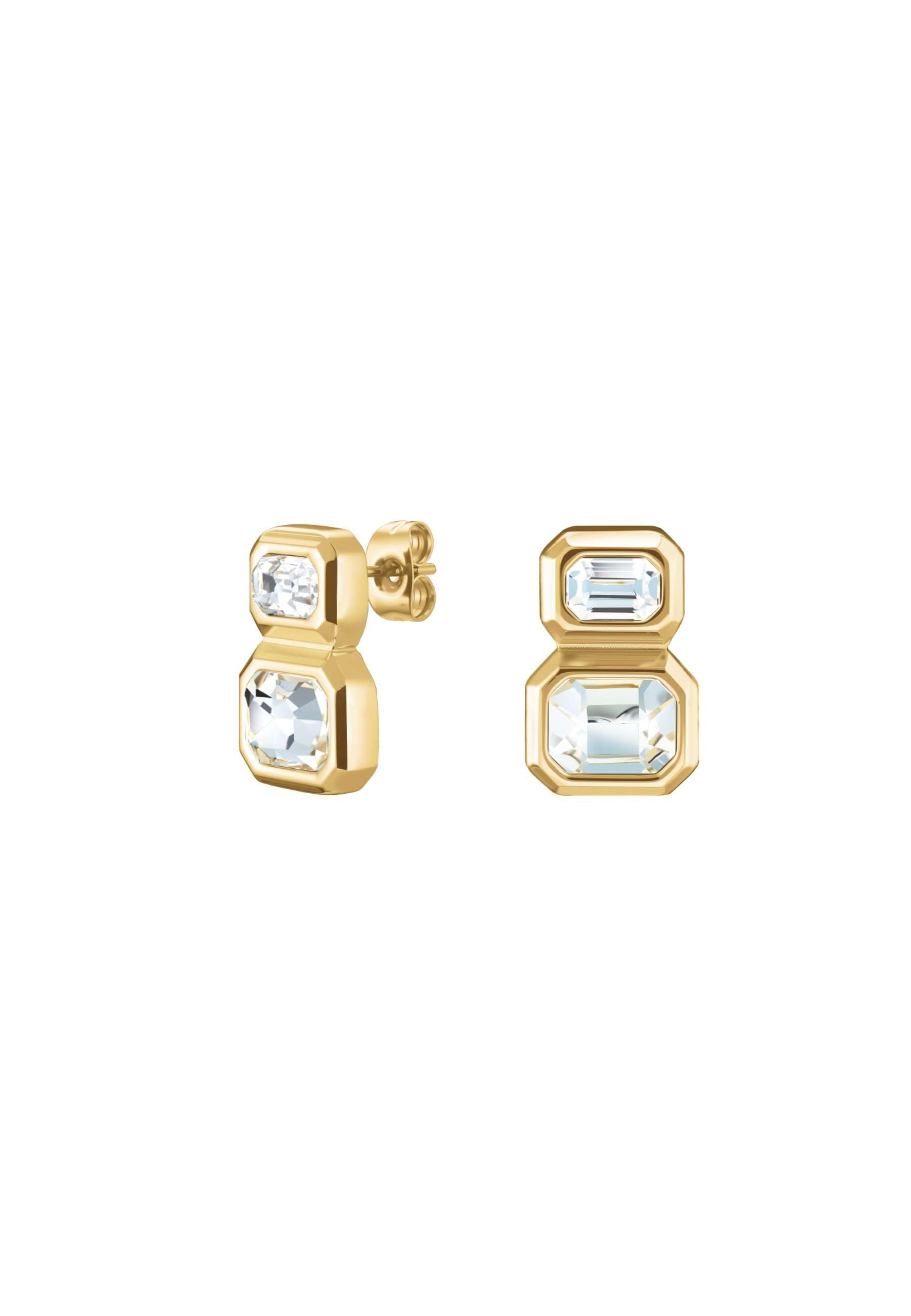 ROSEFIELD Ohrring-Set ROSEFIELD Damen-Schmuck achteckige Doppel-Nieten Goldfarben