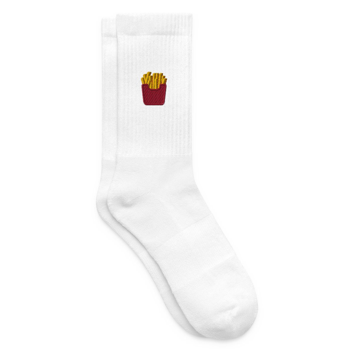Spreadshirt Socken Stickmotiv Pommes in Rotem Fizzer Beutel Tennissocken (1-Paar)