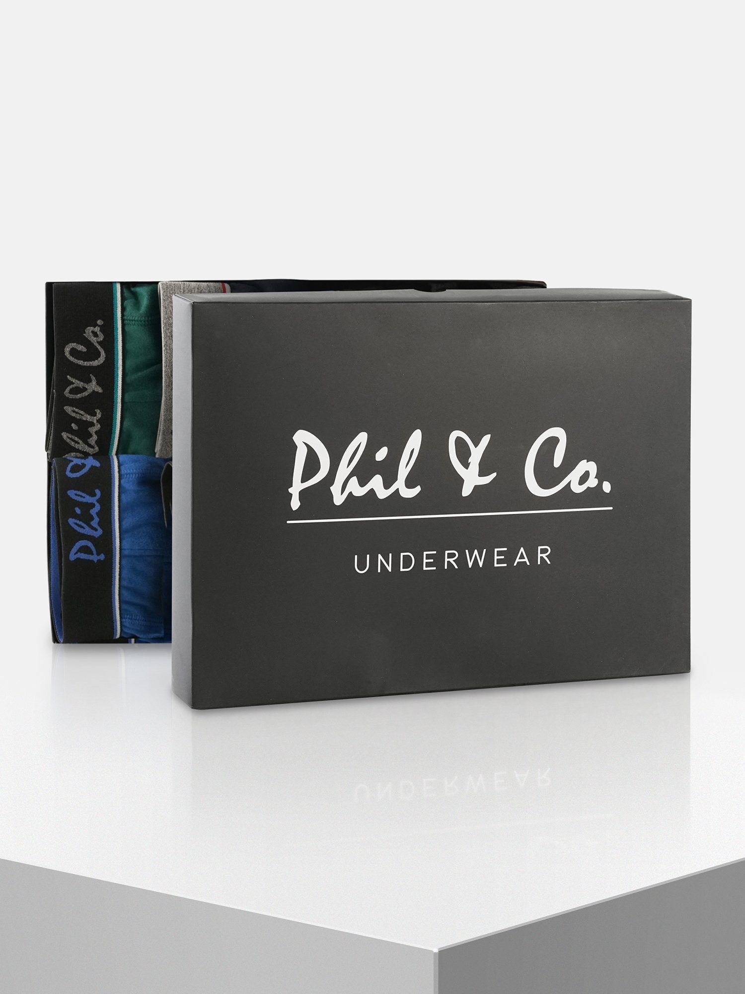 Phil & Co. Boxer Herren Männer Retroshorts Boxershorts Trunks (8-St) gedruckte Pflegehinweise Mehrpack – Bild 5 von 5