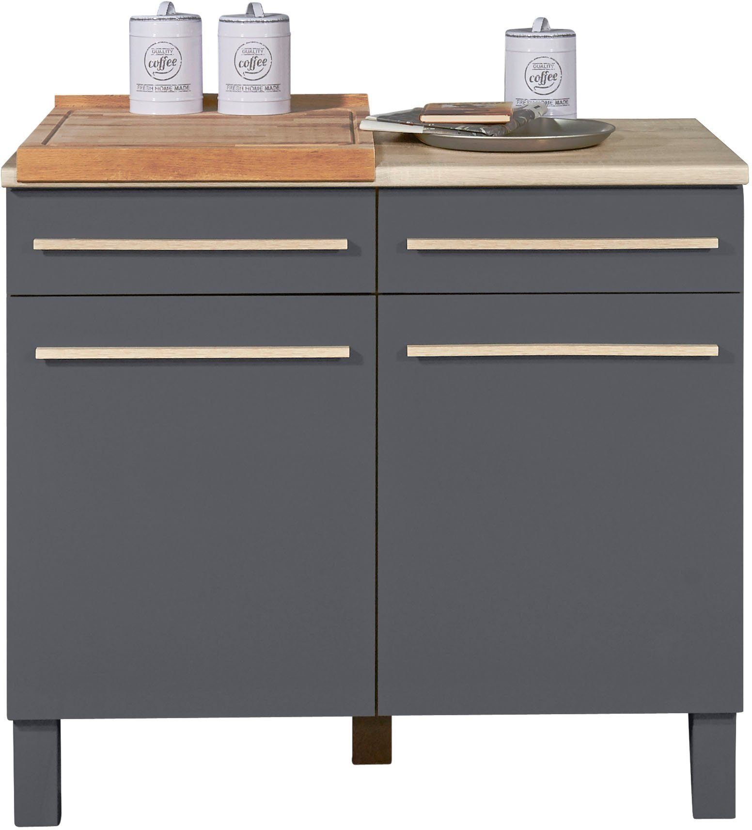 PREISBRECHER Unterschrank Benedicto in anthrazit / günstig online kaufen