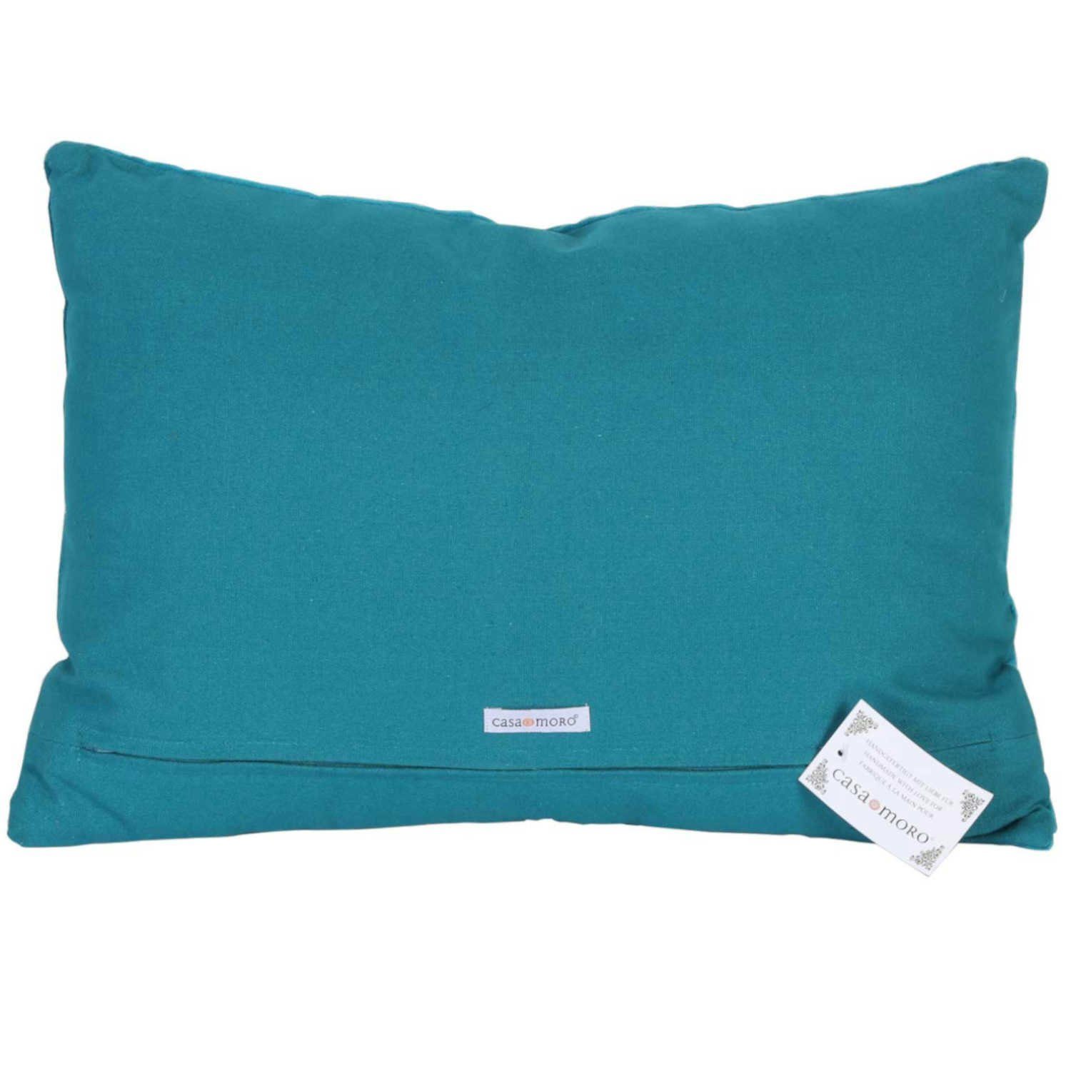 Casa Moro Dekokissen Boho Samtkissen Santa 48x30 cm mit Füllung rechteckig bunt, Boho Chic Sofakissen Couchkissen, bestickt