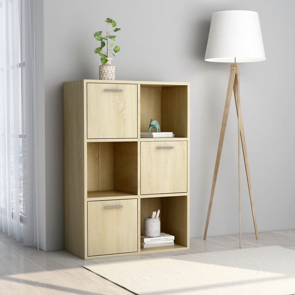 vidaXL Bücherregal NA Lagerschrank Sonoma Eiche 60x29,5x90 cm Spanplatte