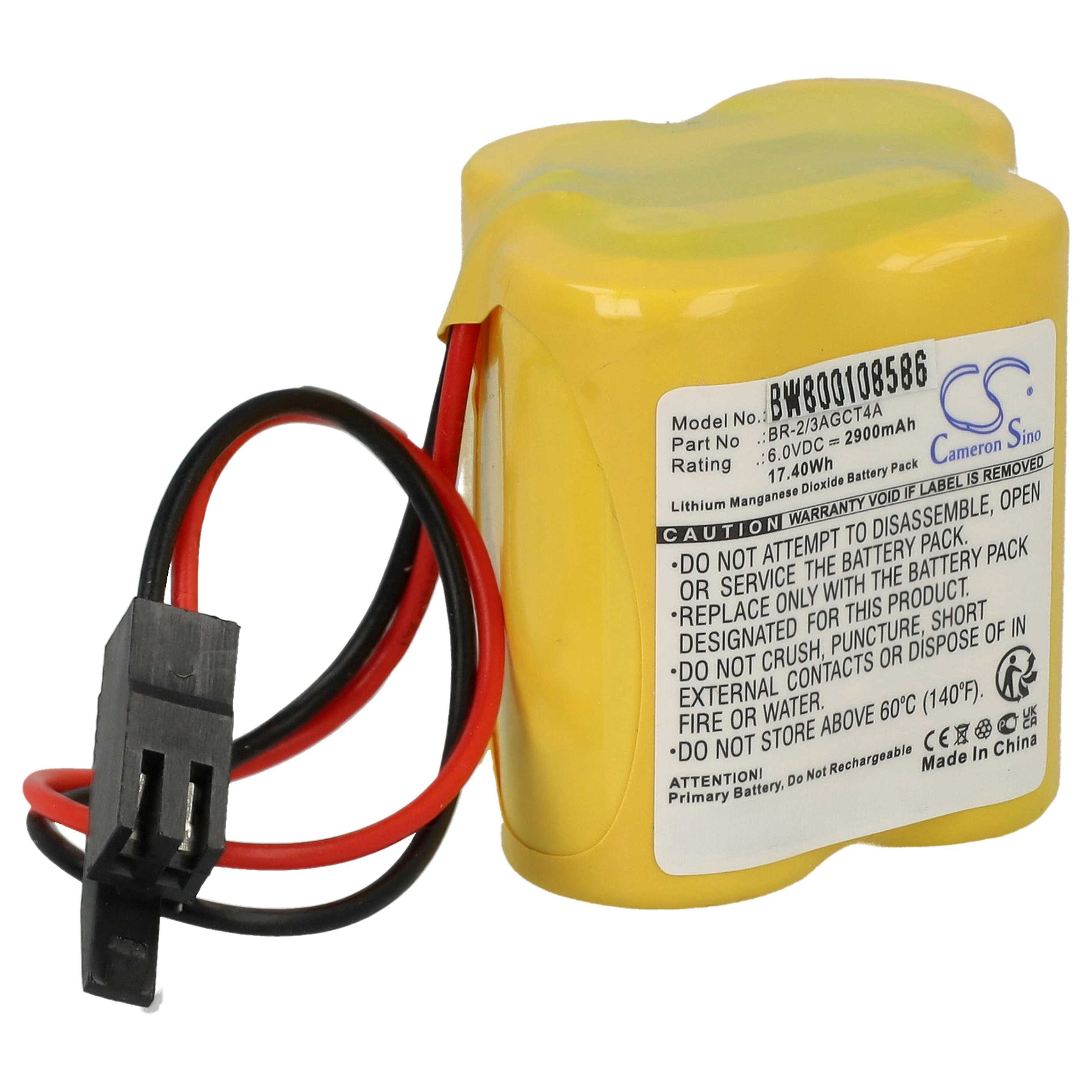 vhbw Batterie passend für GE Fanuc Amplifier BETA iSVSP, PLC 18-T Akku Batterie Li-MnO2 2900 mAh (6 V, 1 St), Leistungsfähige Ersatz-Batterie für Raid Controller, Nicht
