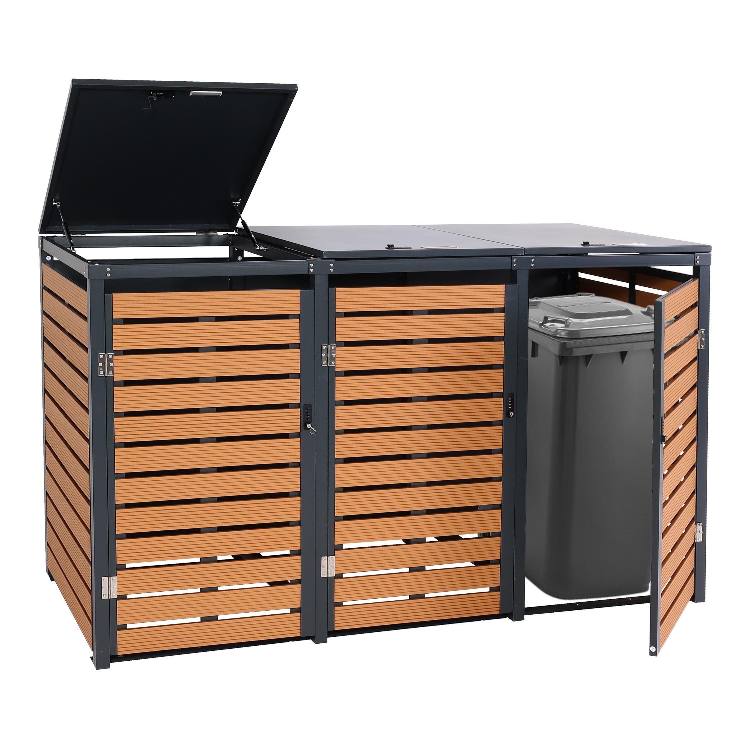 MCW Mülltonnenbox MCW-K14-3XL, Deckel von oben zu öffnen für leichtes Befüllen