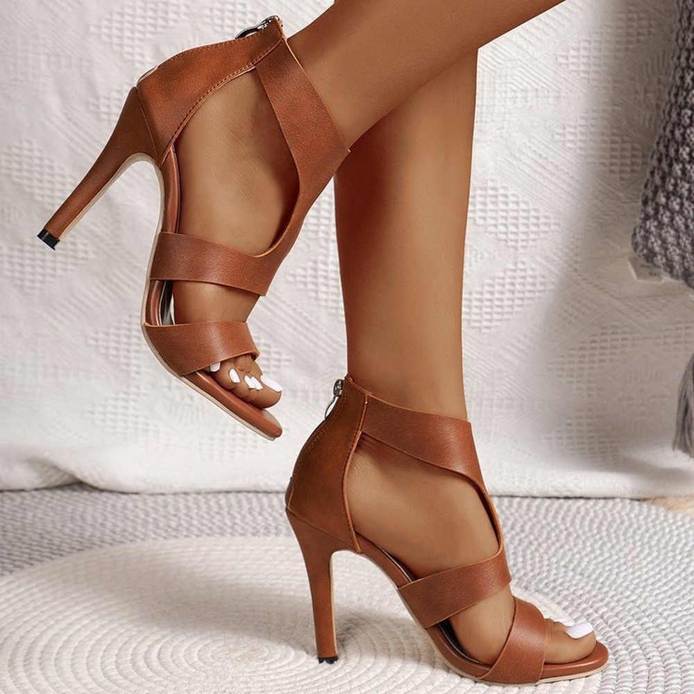 RUZU UG Sandale Damen-Sandalen mit Hohen Absätzen, Römische Schuhe Slipper