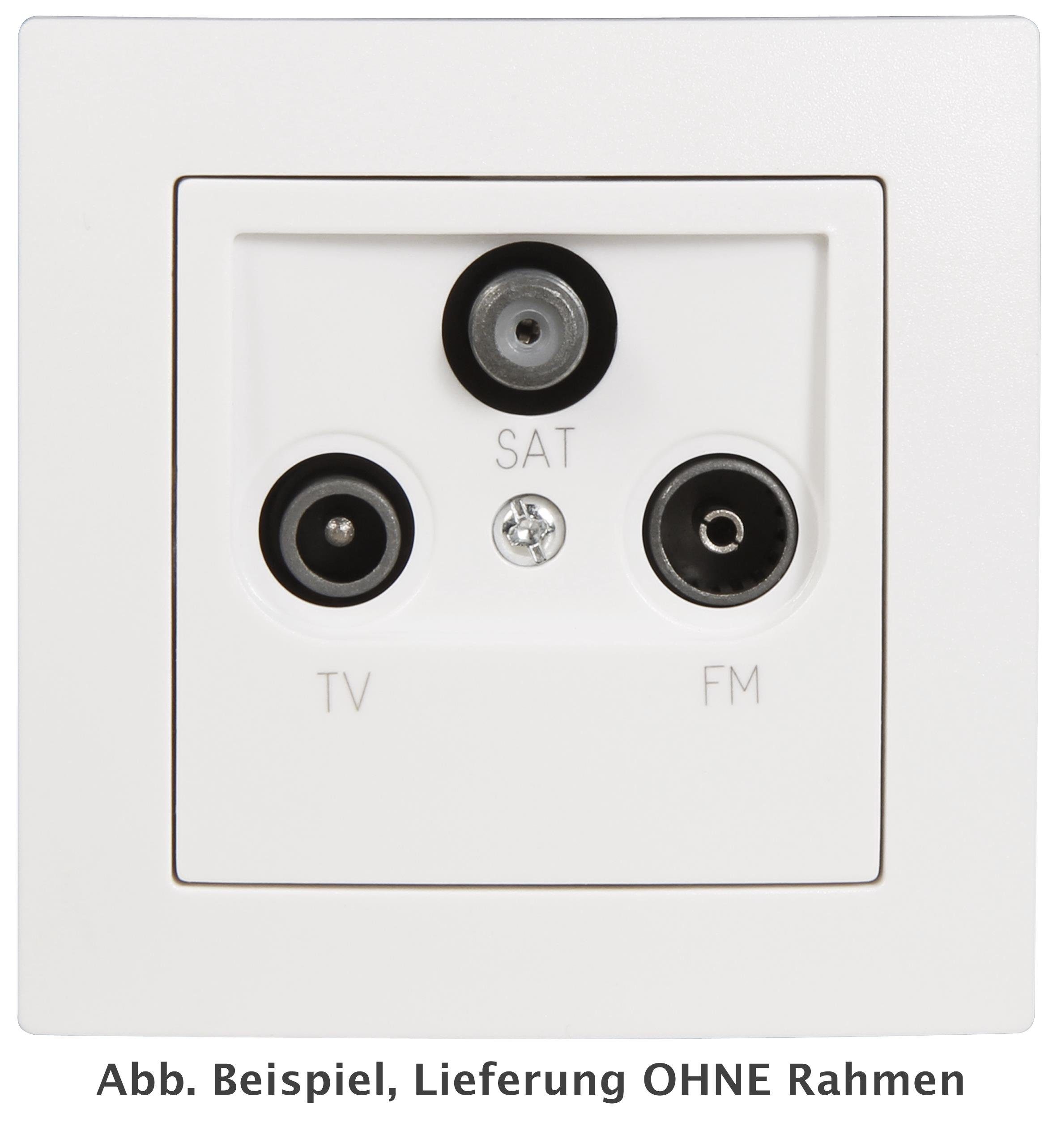 Steckdose Antennendose McPower Flair für TV, Radio und Sat, UP, weiß
