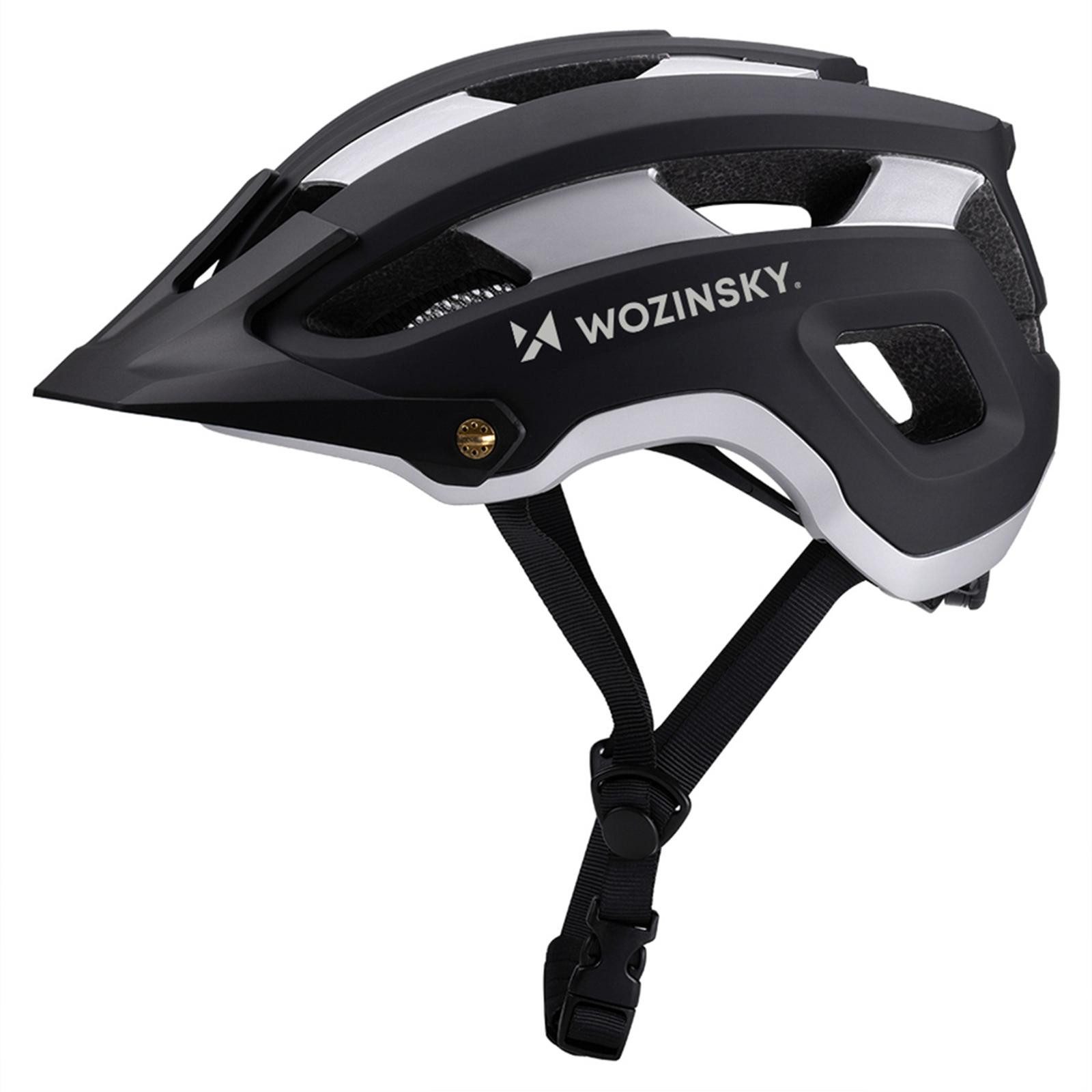 Wozinsky Fahrradhelm HT-001VCS Größe L in Schwarz-Silber, Halbschalen Unisex MTB BMX Downhill Schutzhelm Helm Belüftet Leicht
