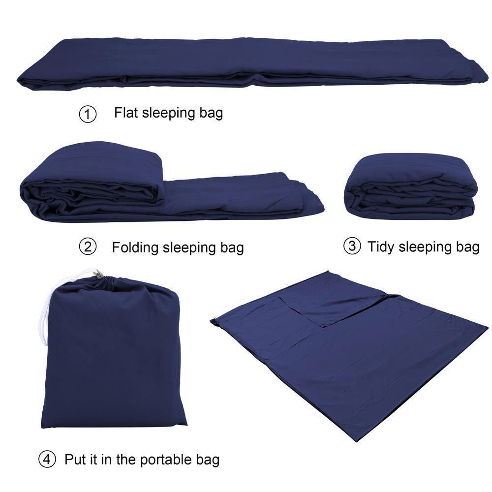 Intirilife Schlafsack (Schlafsack 115 cm x 210 cm in DUNKEL BLAU), Reise Hüttenschlafsack - Dünner Schlafsack Reiseschlafsack - Polyester