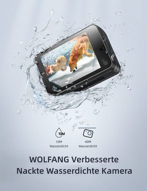 WOLFANG GA420 Action Cam (Full HD, WLAN (Wi-Fi), 4K 60FPS 24MP, Touch-Screen, 3.0 EIS, Blankes Metall Wasserdicht)